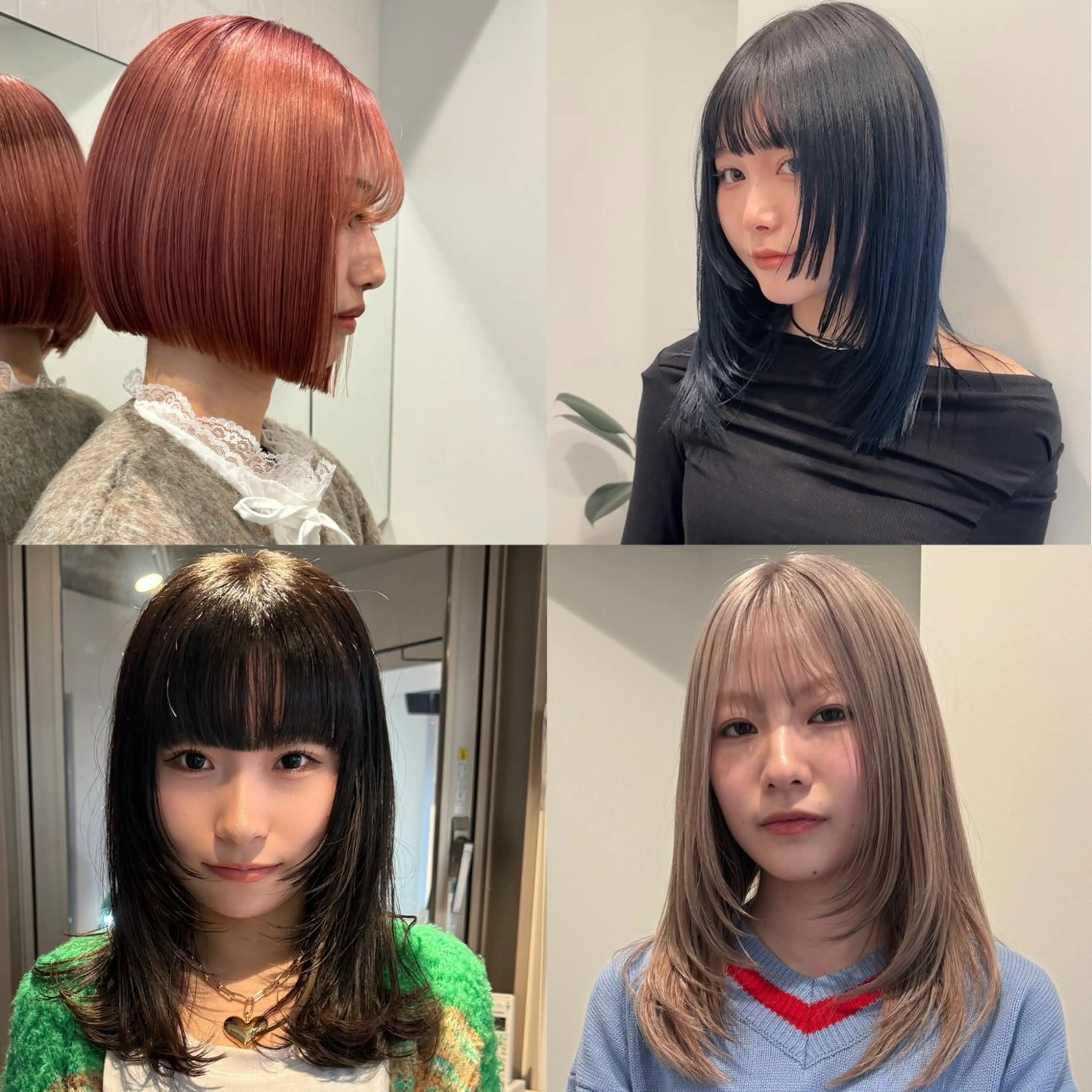 セミロング カラー カット ヘアカラー トリートメント 切りっぱなしボブ/ 縮毛矯正/新宿/航輝のヘアスタイル
