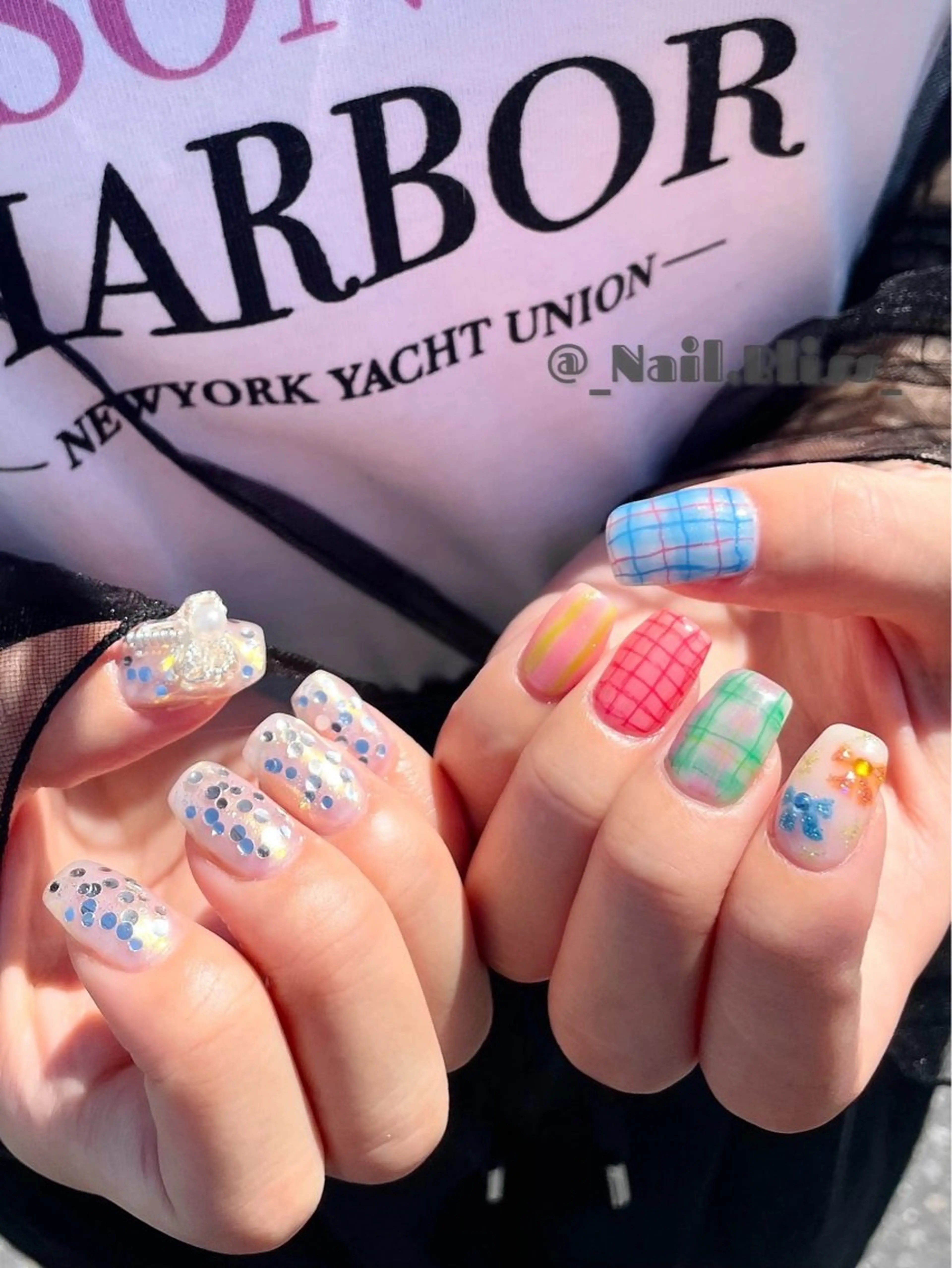 ネイル オーロラネイル キラキラネイル ハンドネイル NAIL BLISSのネイルデザイン