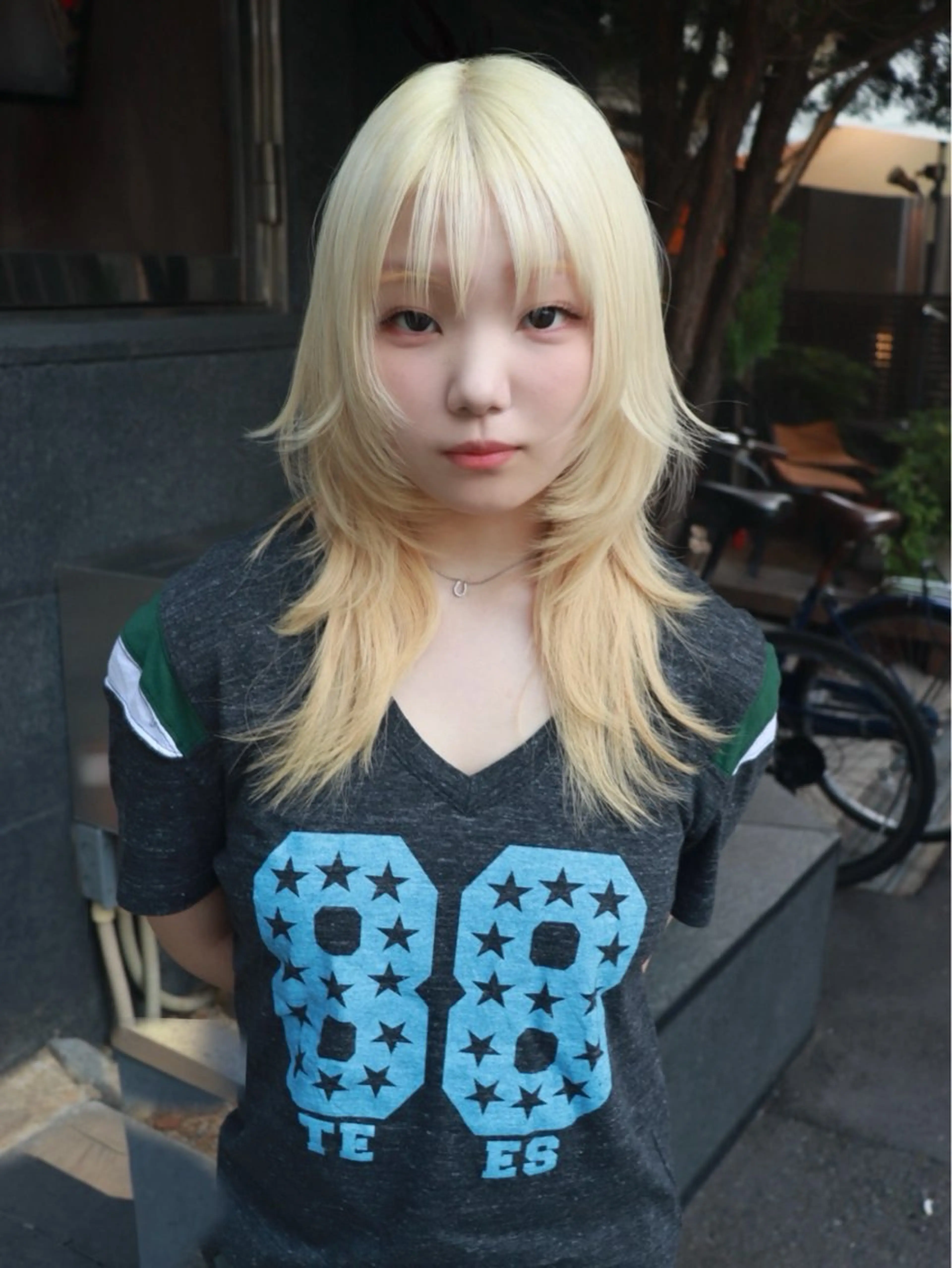 セミロング カラー ヘアカラー トリートメント 色落ちまで2度綺麗な ハイトーン⭐️ヨシキのヘアスタイル