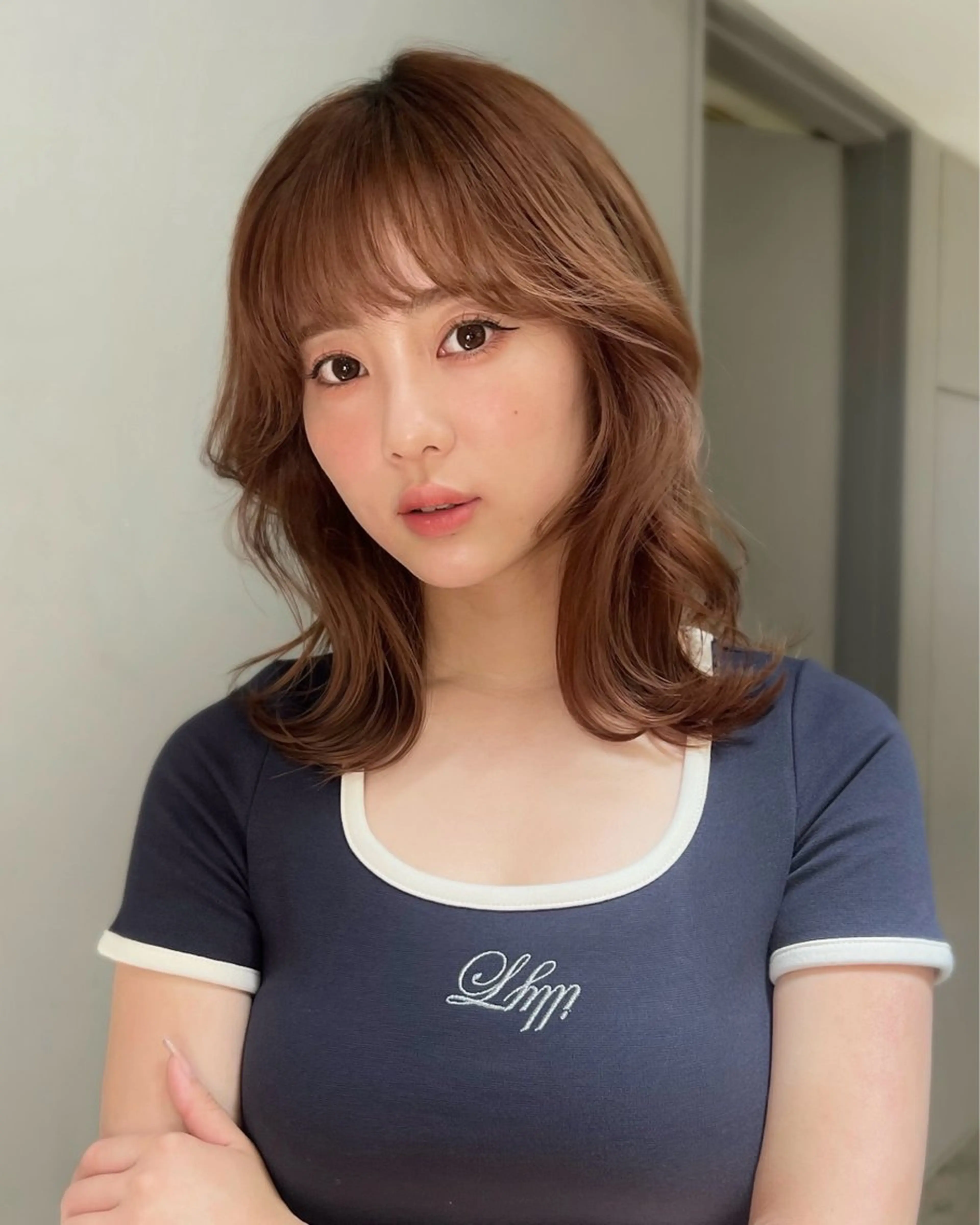 セミロング カラー THE CHAINON AOYAMA所属・JUNO韓国ヘア‎ narumi‎🤍のヘアスタイル