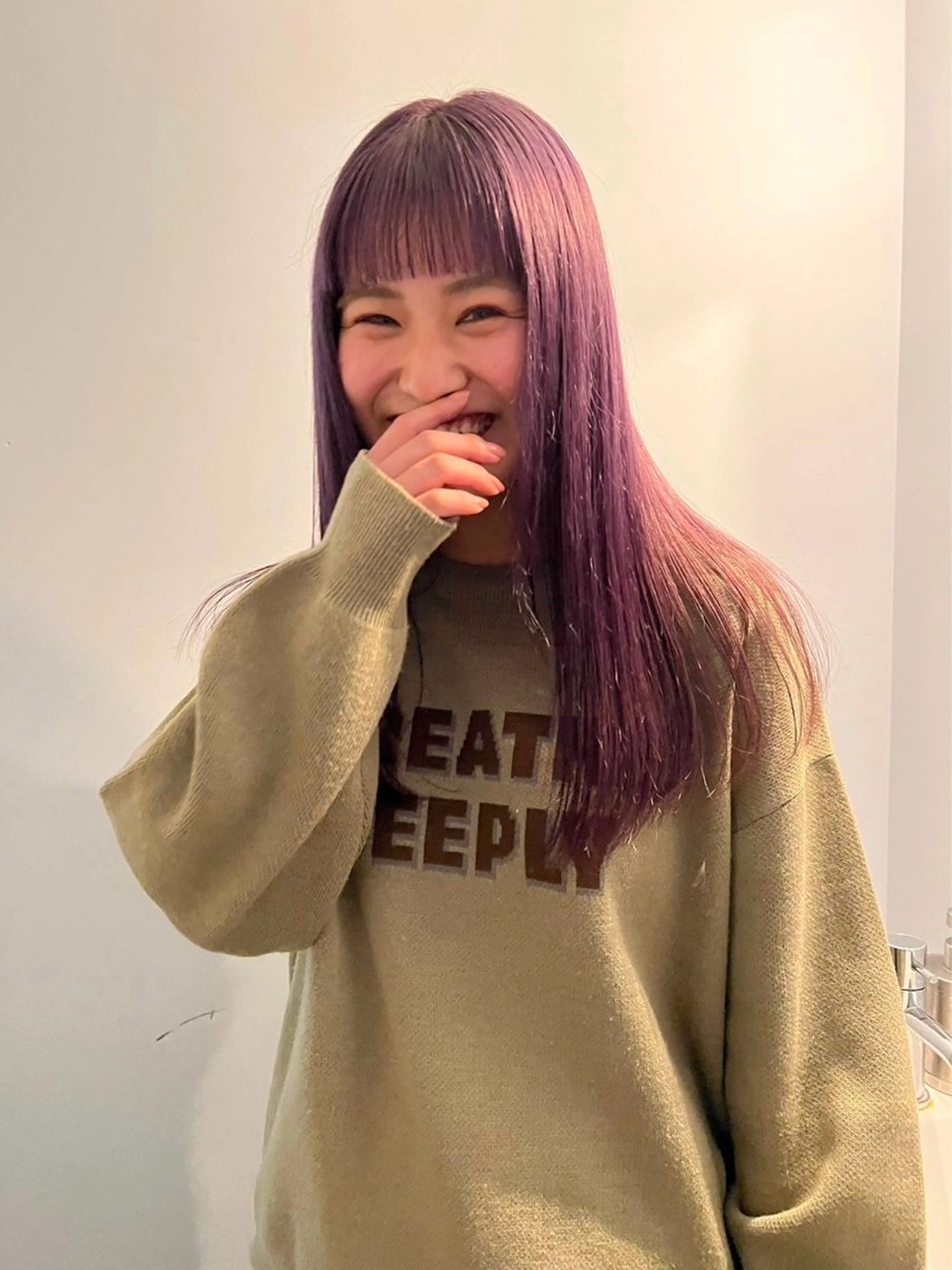 ロング カラー ヘアカラー カットモデル/ ハイトーン/ゆうあのヘアスタイル