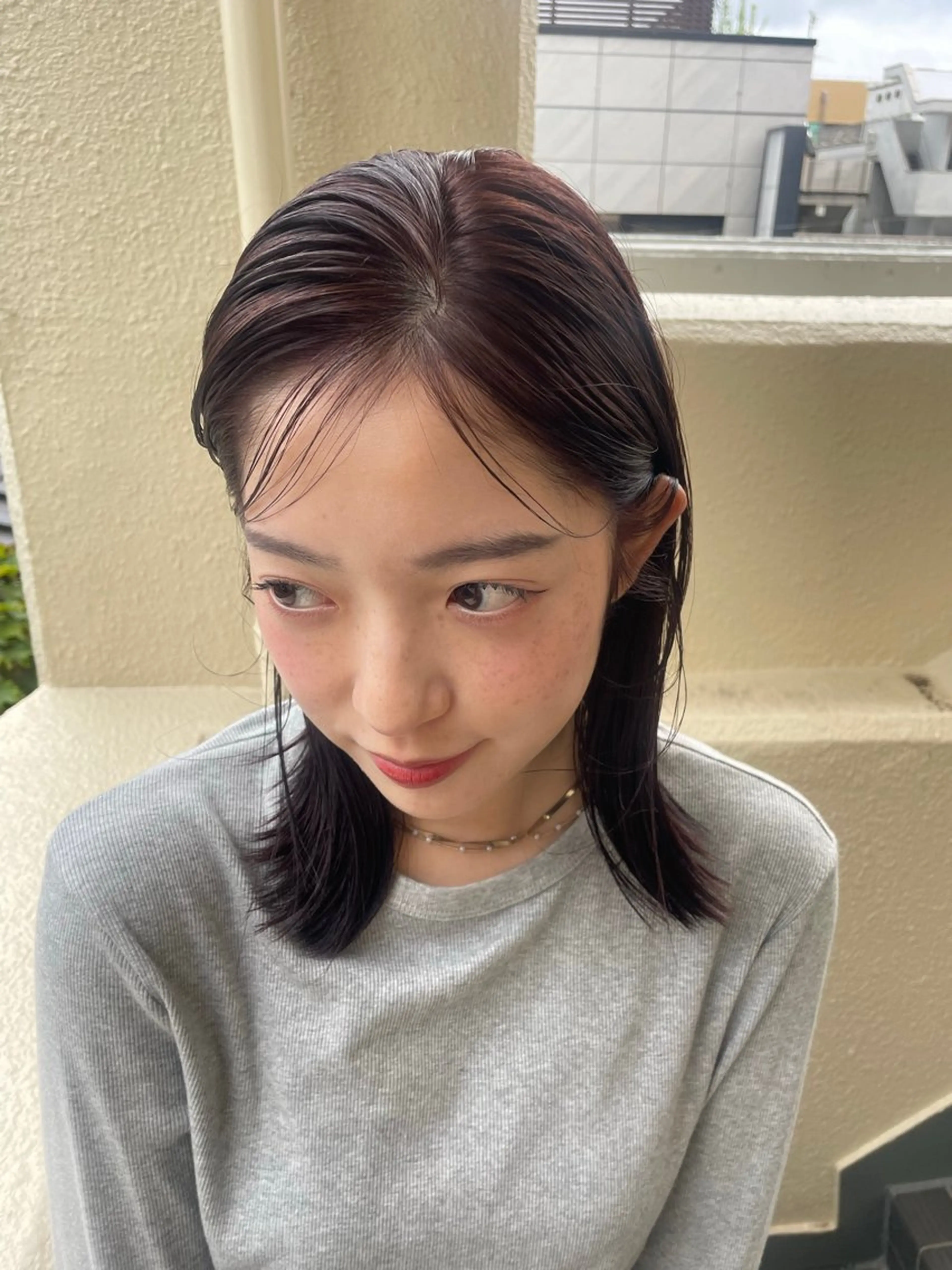 ミディアム カラー ヘアカラー トリートメント mei｜顔まわり ×透明感カラーのヘアスタイル