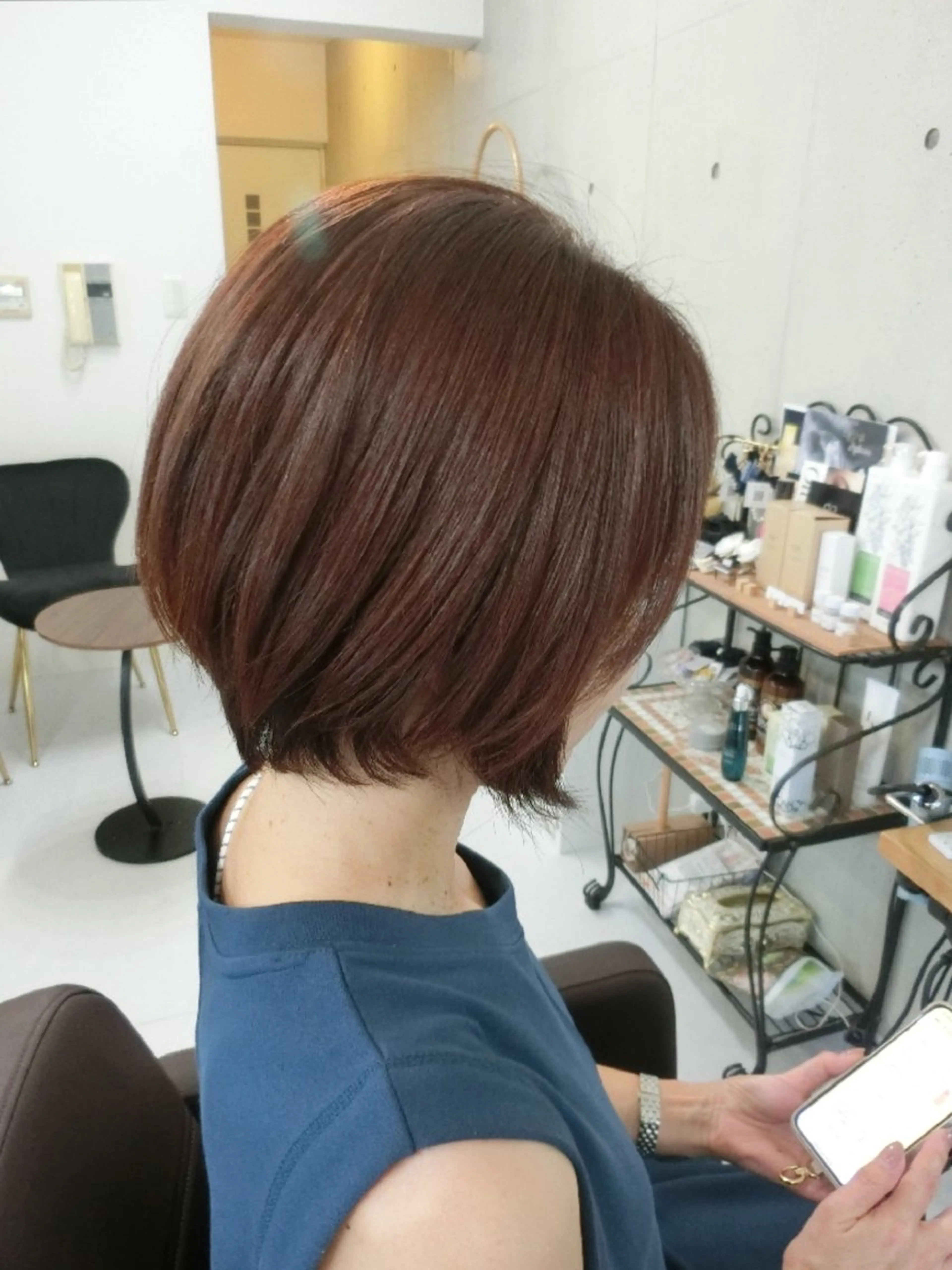 カラー ショート カット ヘアカラー トリートメント ma cherie 三浦直美のヘアスタイル