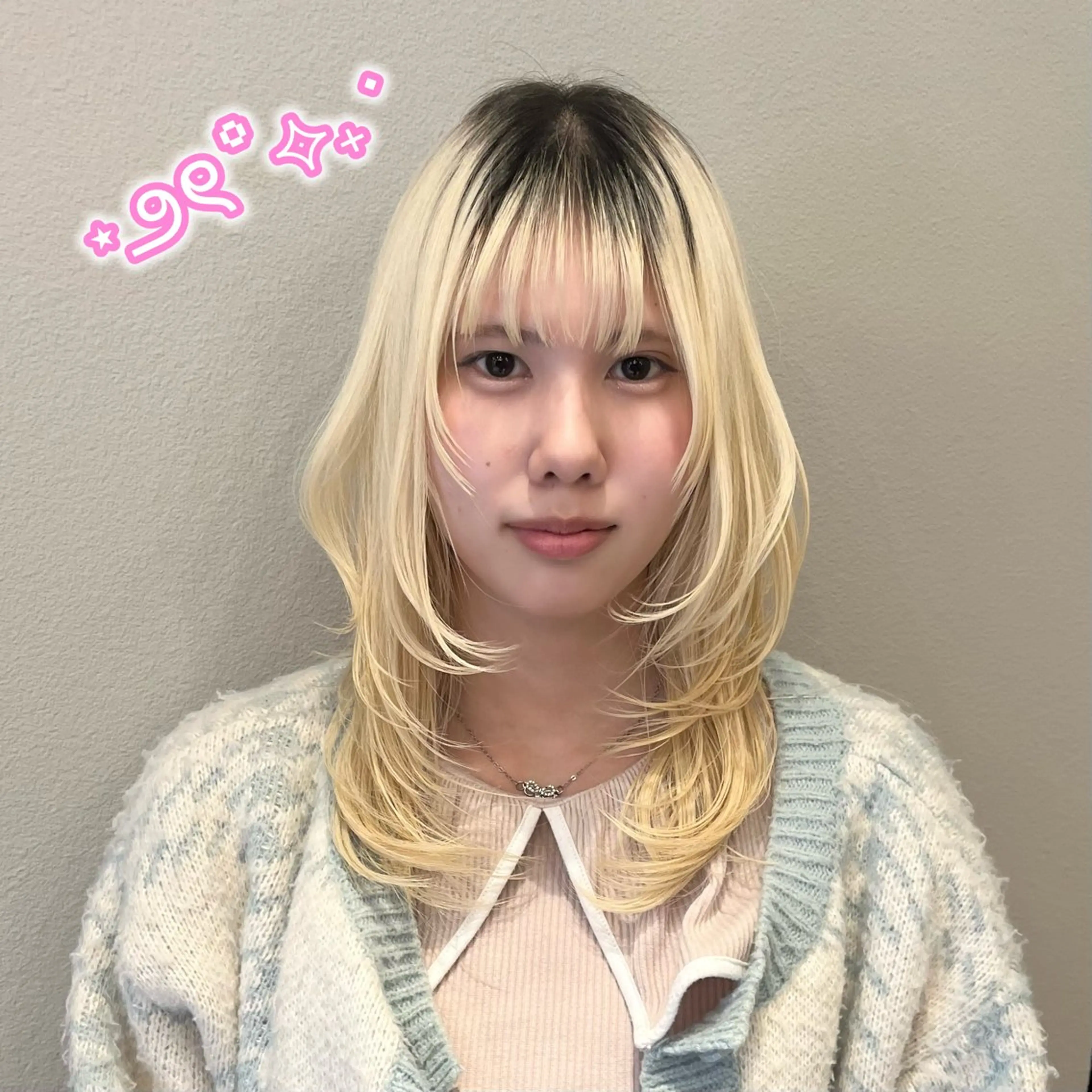 セミロング カット ヘアセット/ピンク /レッド/あつはのヘアスタイル