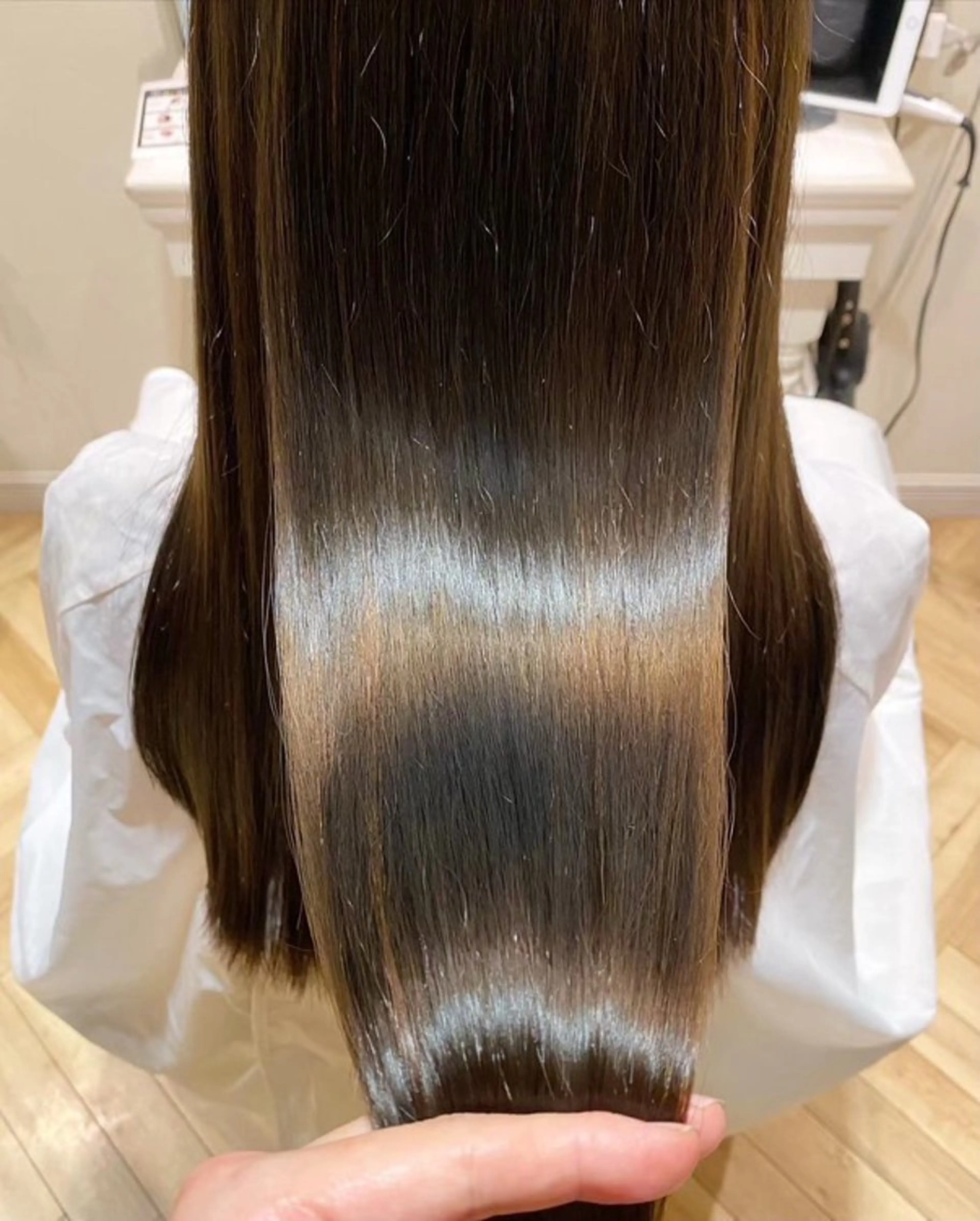 ロング カラー ヘアカラー トリートメント 艶カラー/縮毛矯正 髪質改善/ 渡邊莉玖のヘアスタイル