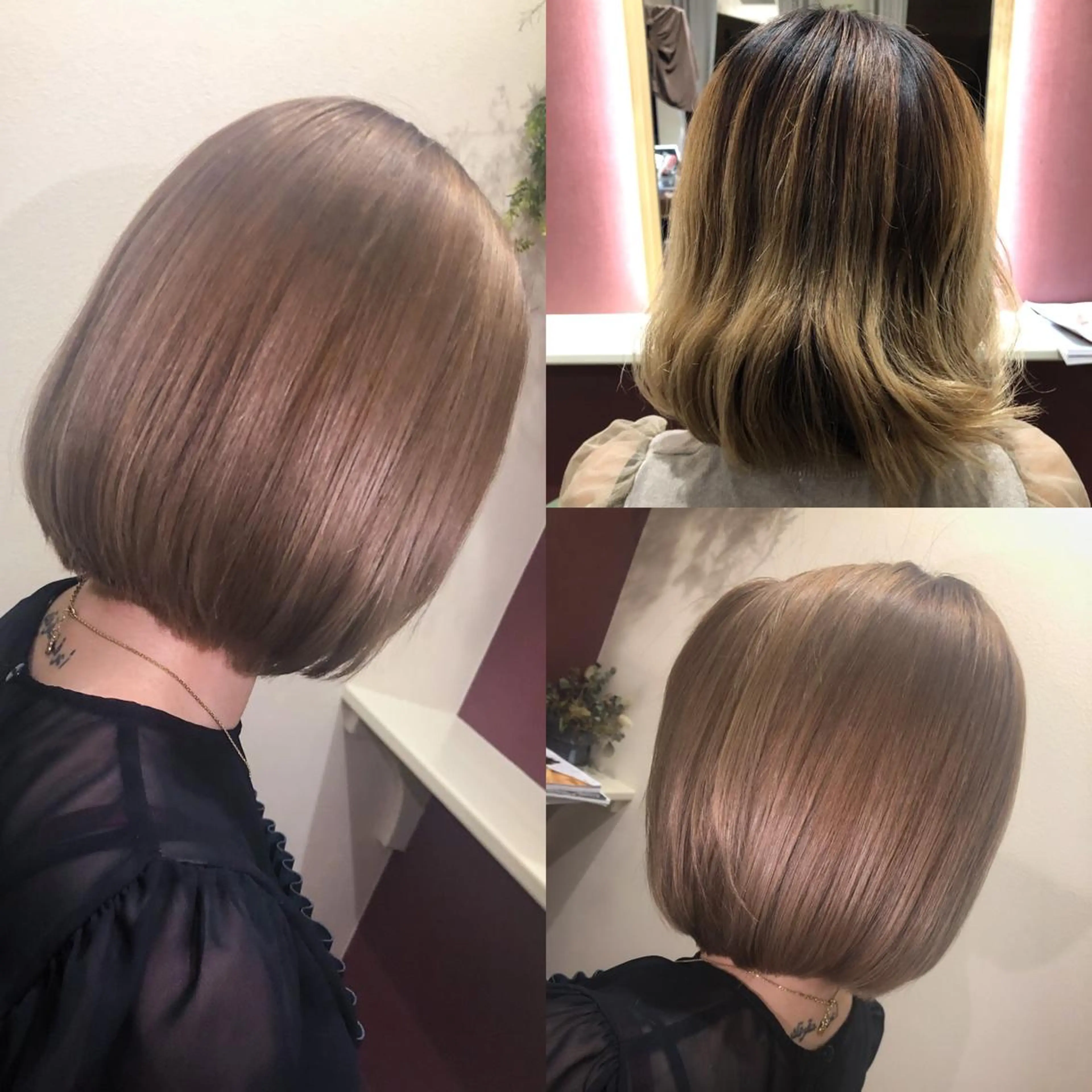 ミディアム カラー ベージュカラー ブラウンカラー ダブルカラー ミルクティーブラウン パープルカラー ヘアカラー Style Tのヘアスタイル