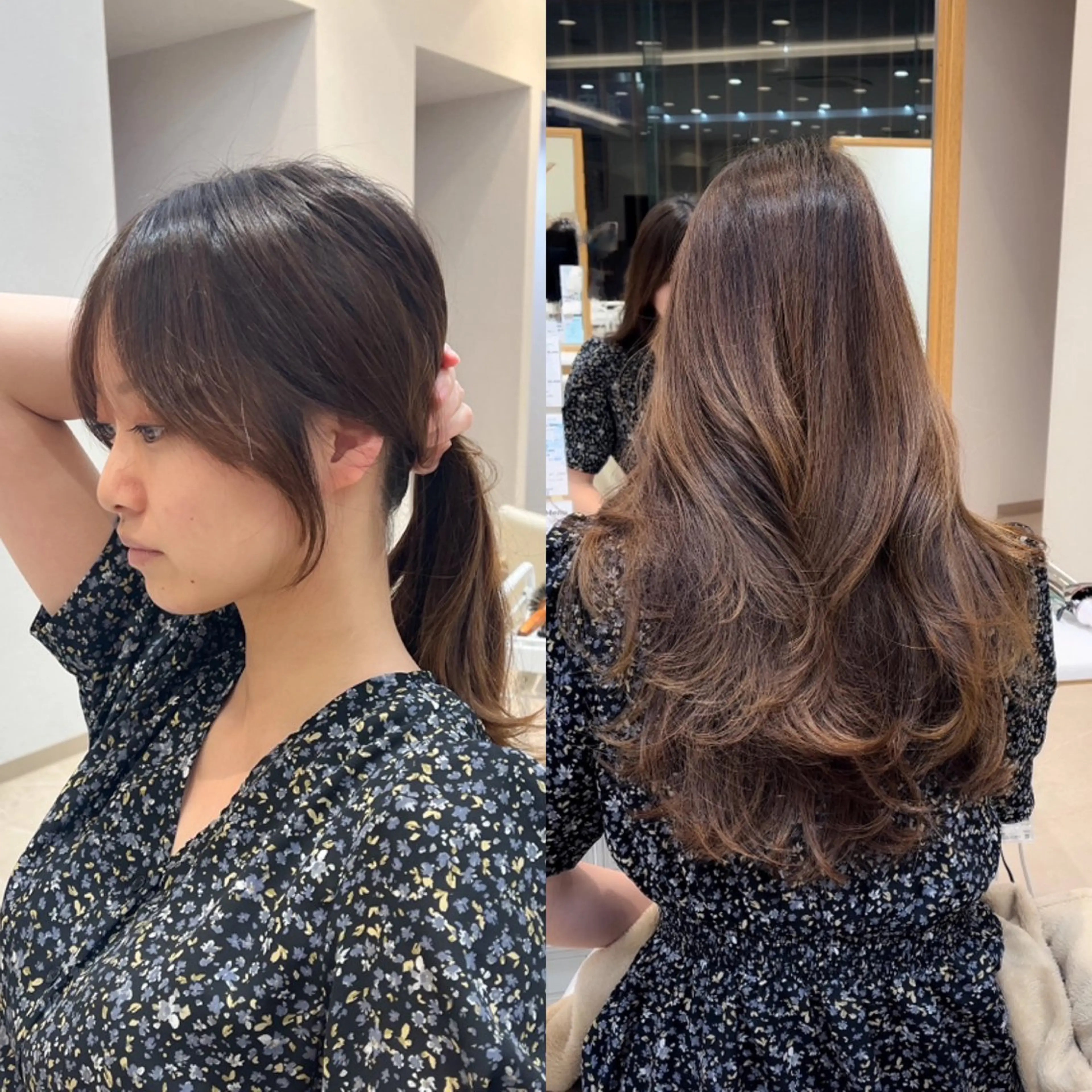 セミロング カラー 顔周りカット レイヤーカット カット ヘアカラー トリートメント ミタニ/髪質改善 /レイヤーカットのヘアスタイル