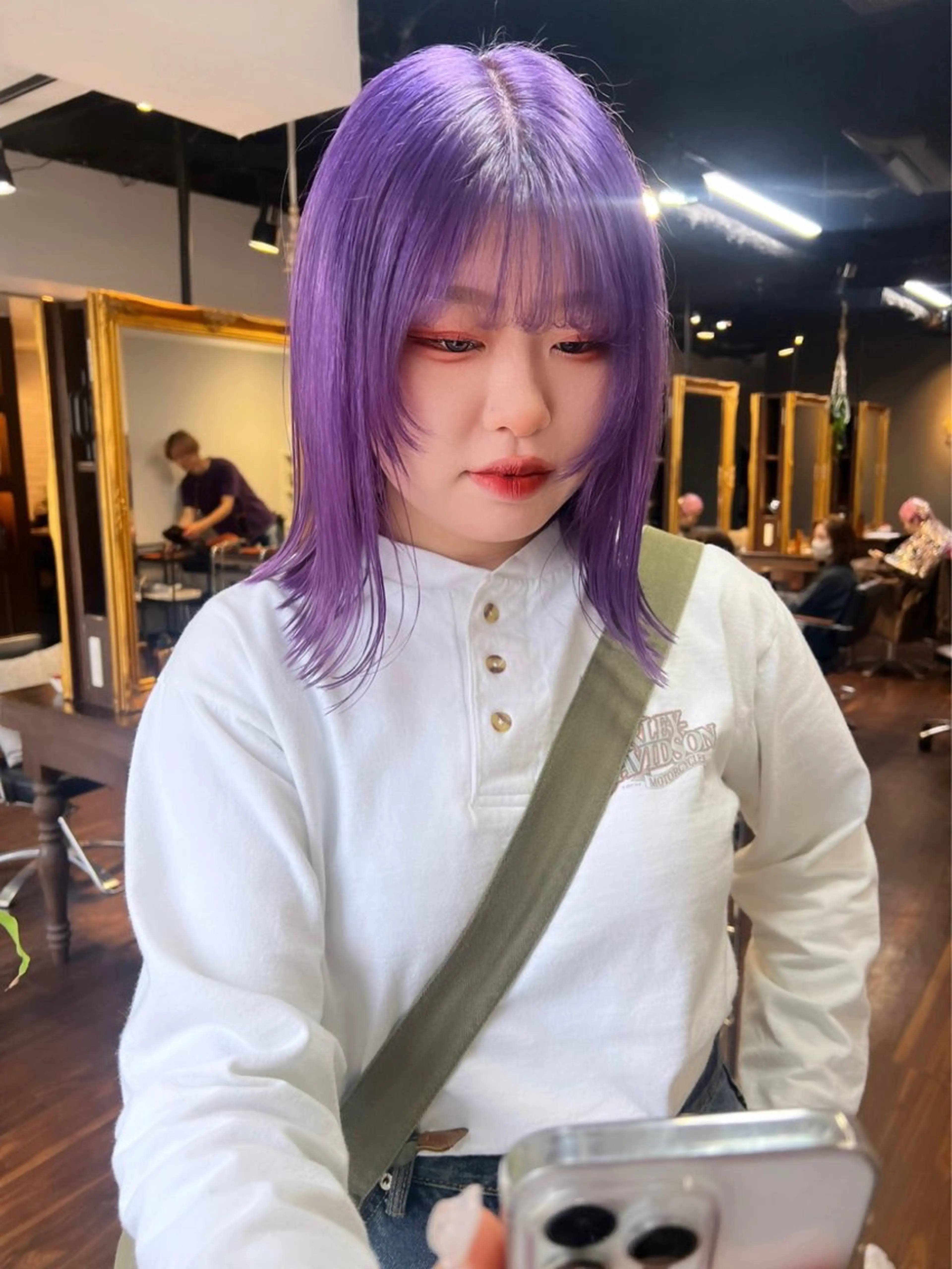 ミディアム カラー ブリーチ ケアブリーチ 透明感カラー デザインカラー ダブルカラー nendo_hair所属・ハイトーン/ブリーチ レイヤーsonokaのヘアスタイル