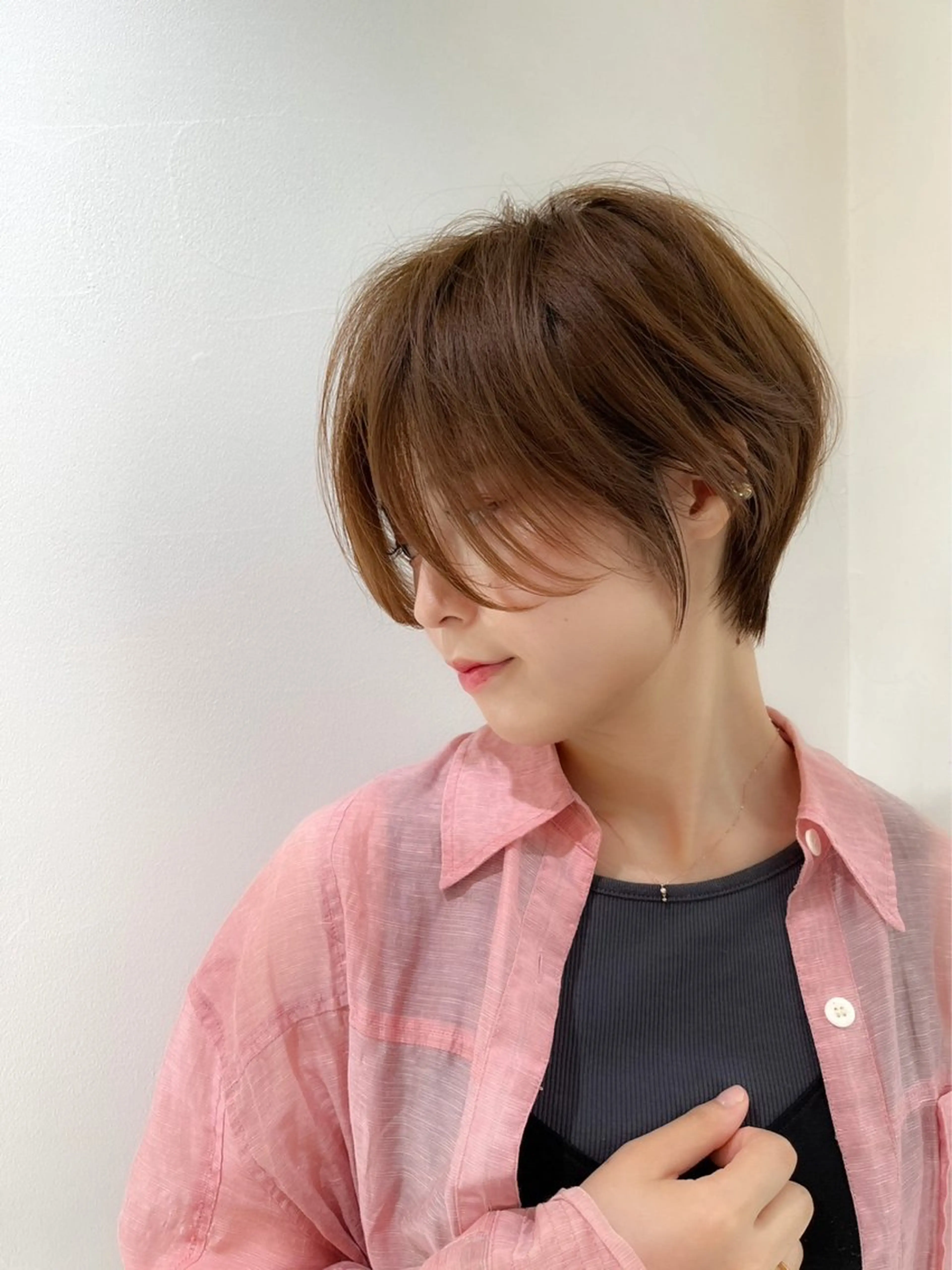 ショート ボブ くびれヘア 顔周りカット ハイライト 髪質改善 カット ヘアカラー トリートメント aulii（アウリィ）所属・ショート/縮毛矯正 /北上尾/惇平のヘアスタイル