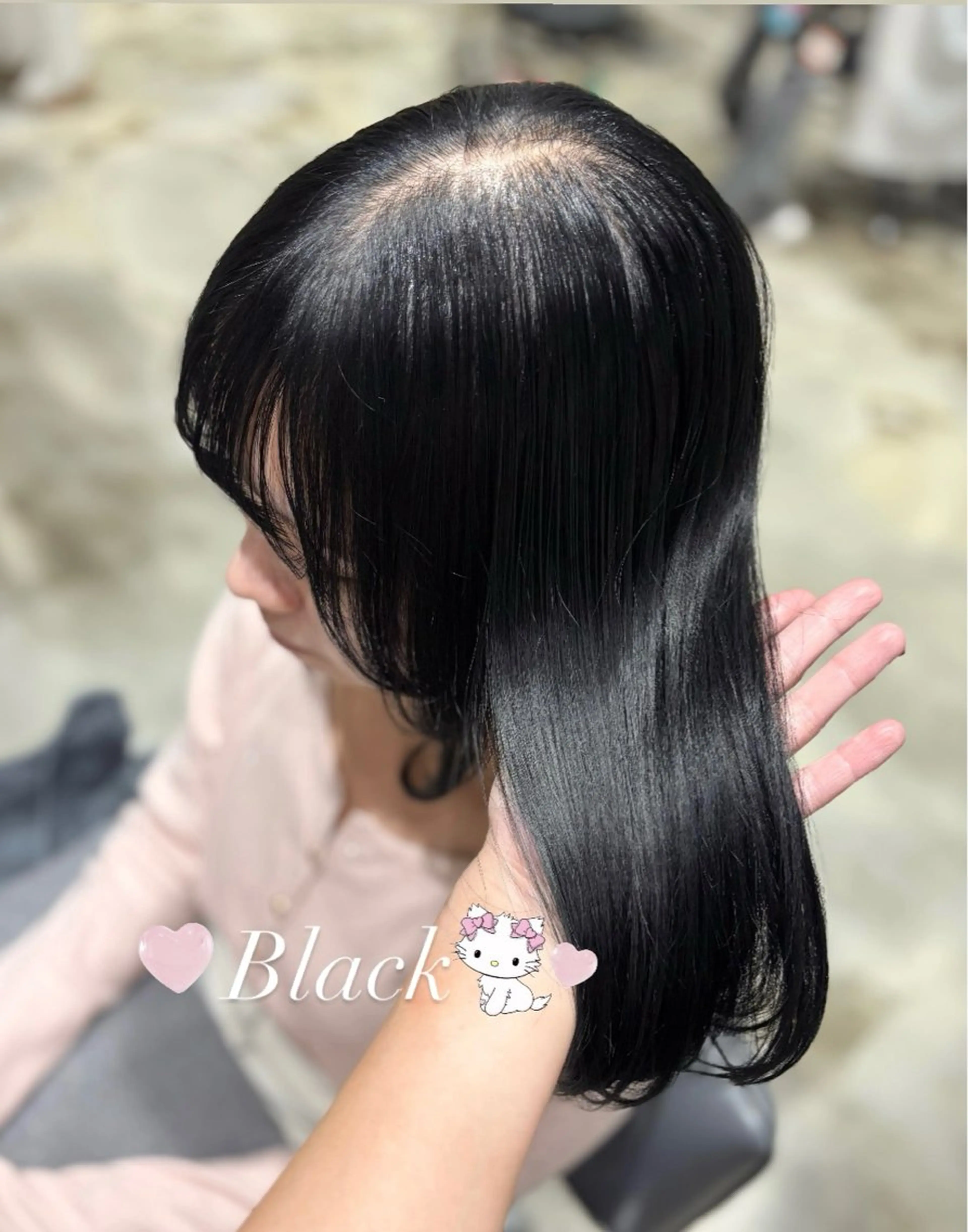 カラー 黒髪 透明感カラー ツヤ髪/透明感カラー 🎀𝐒𝐀𝐊𝐈のヘアスタイル