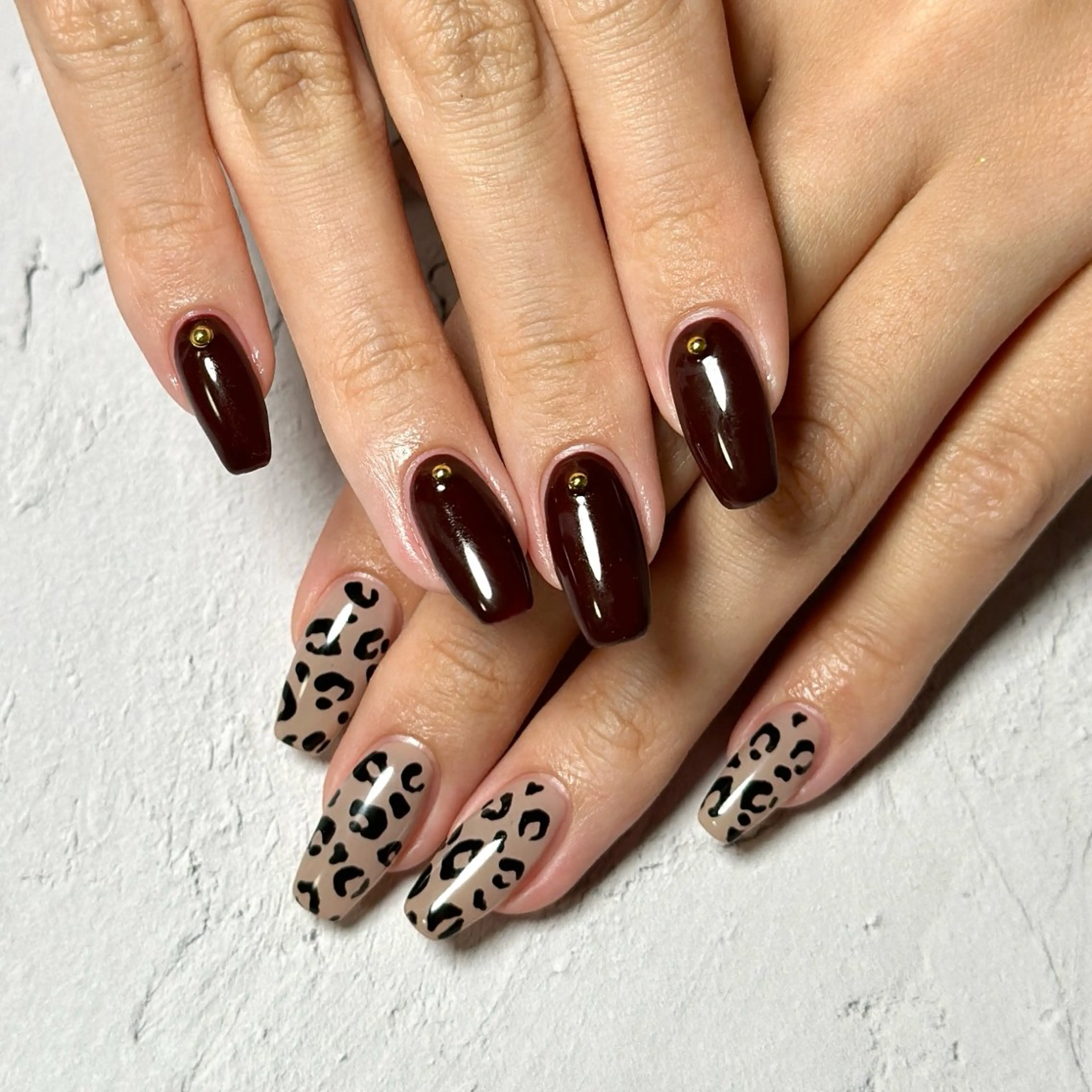 ネイル アニマル柄 ボルドー nailsalon ♡COCOR所属・Sanjo Rinaのネイルデザイン