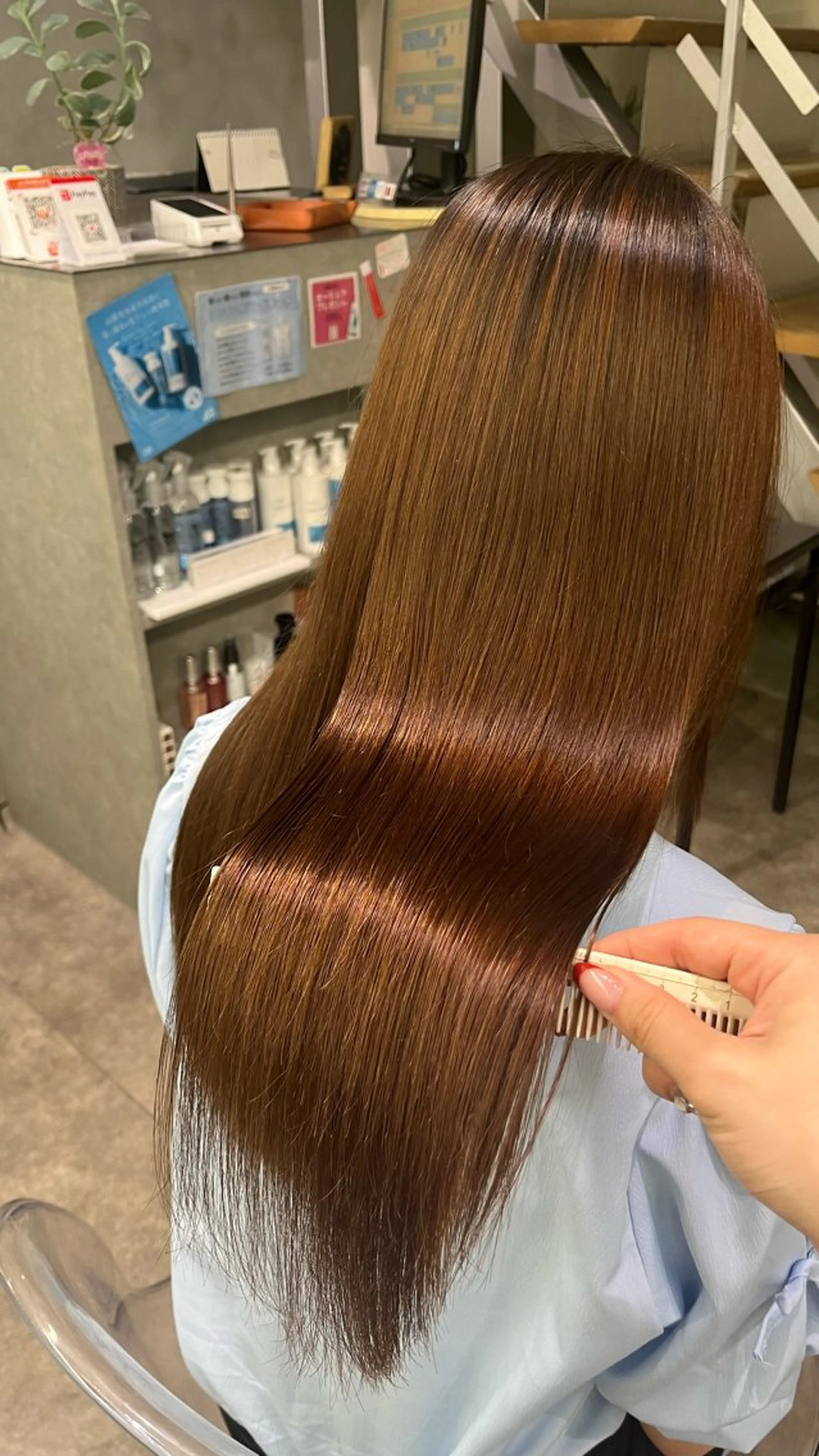ロング パーマ 縮毛矯正 猪口 純のヘアスタイル