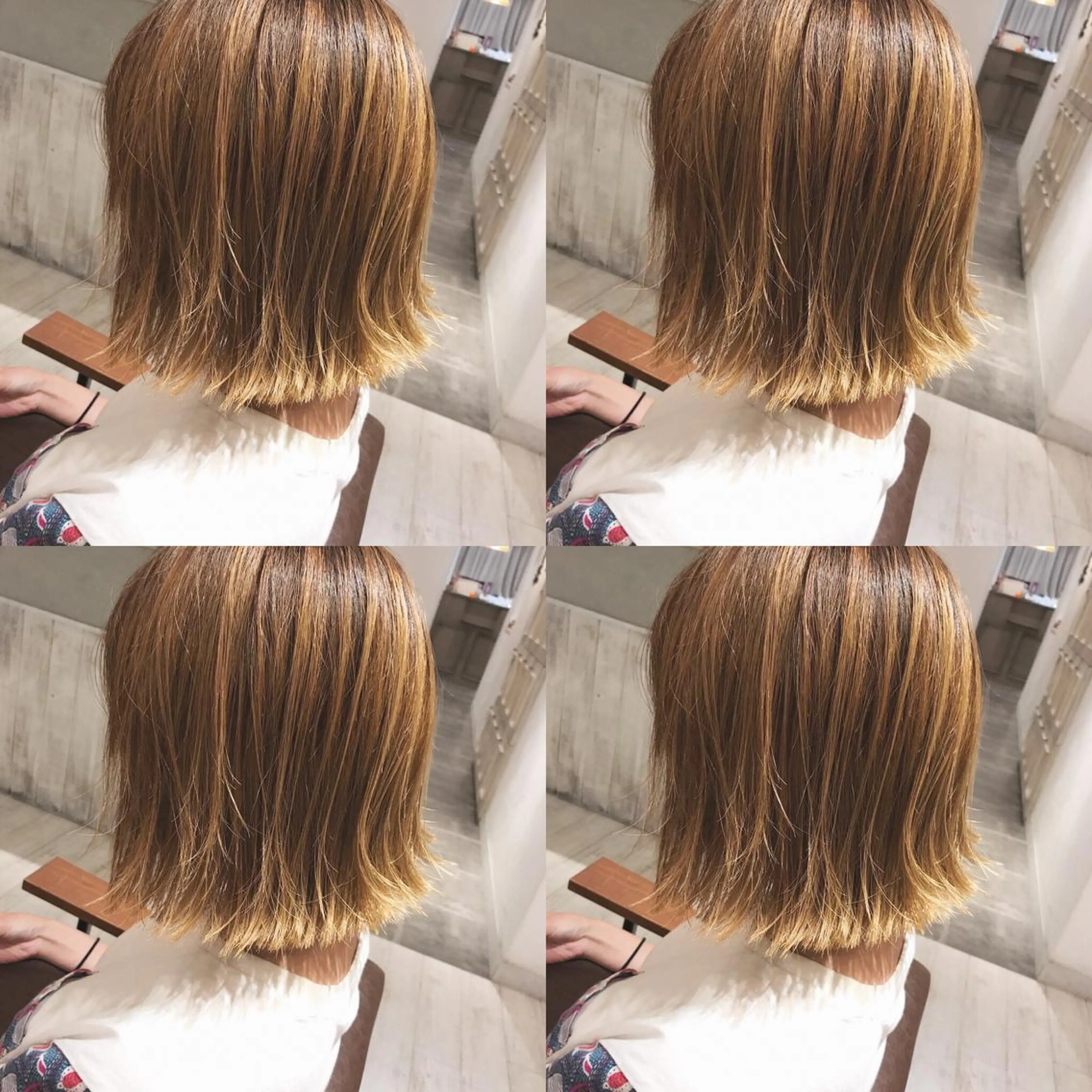 ショート 切りっぱなしボブ ボブ ミルクティーベージュ 山本勝志のヘアスタイル