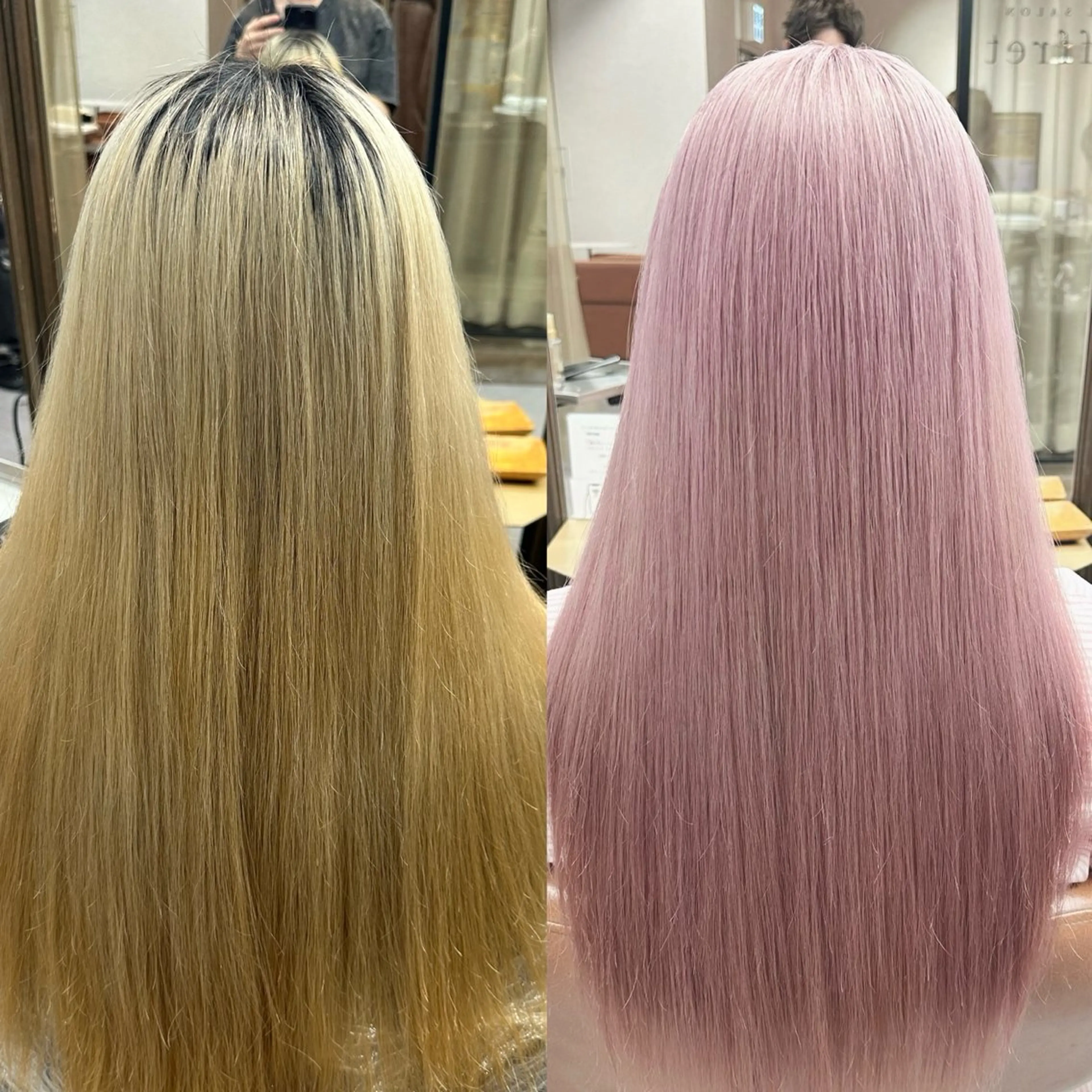 ロング カラー ウルフとハイトーン みっちー✂️のヘアスタイル