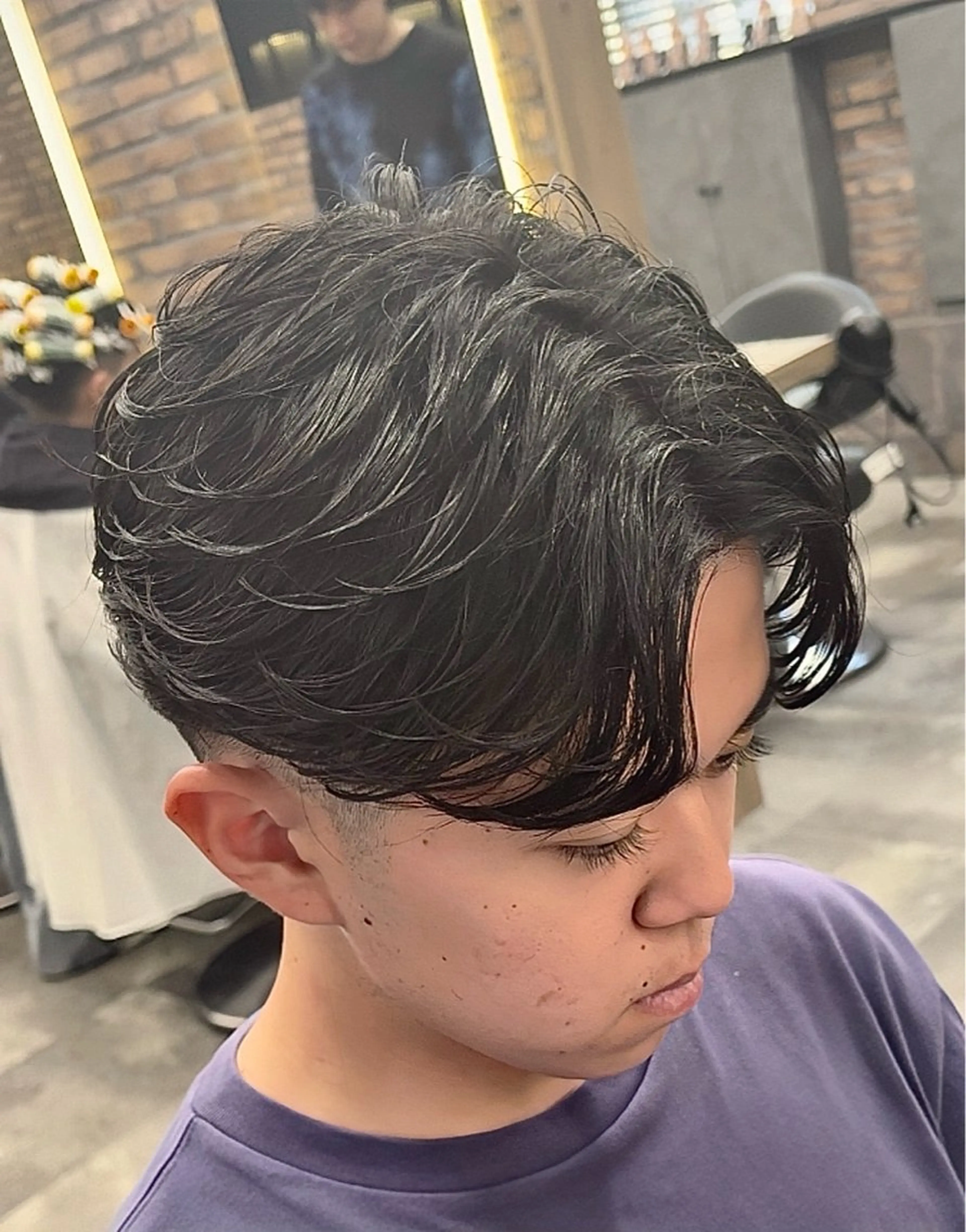 パーマ メンズ センターパート/フェ ザー🔥SHUYAのヘアスタイル