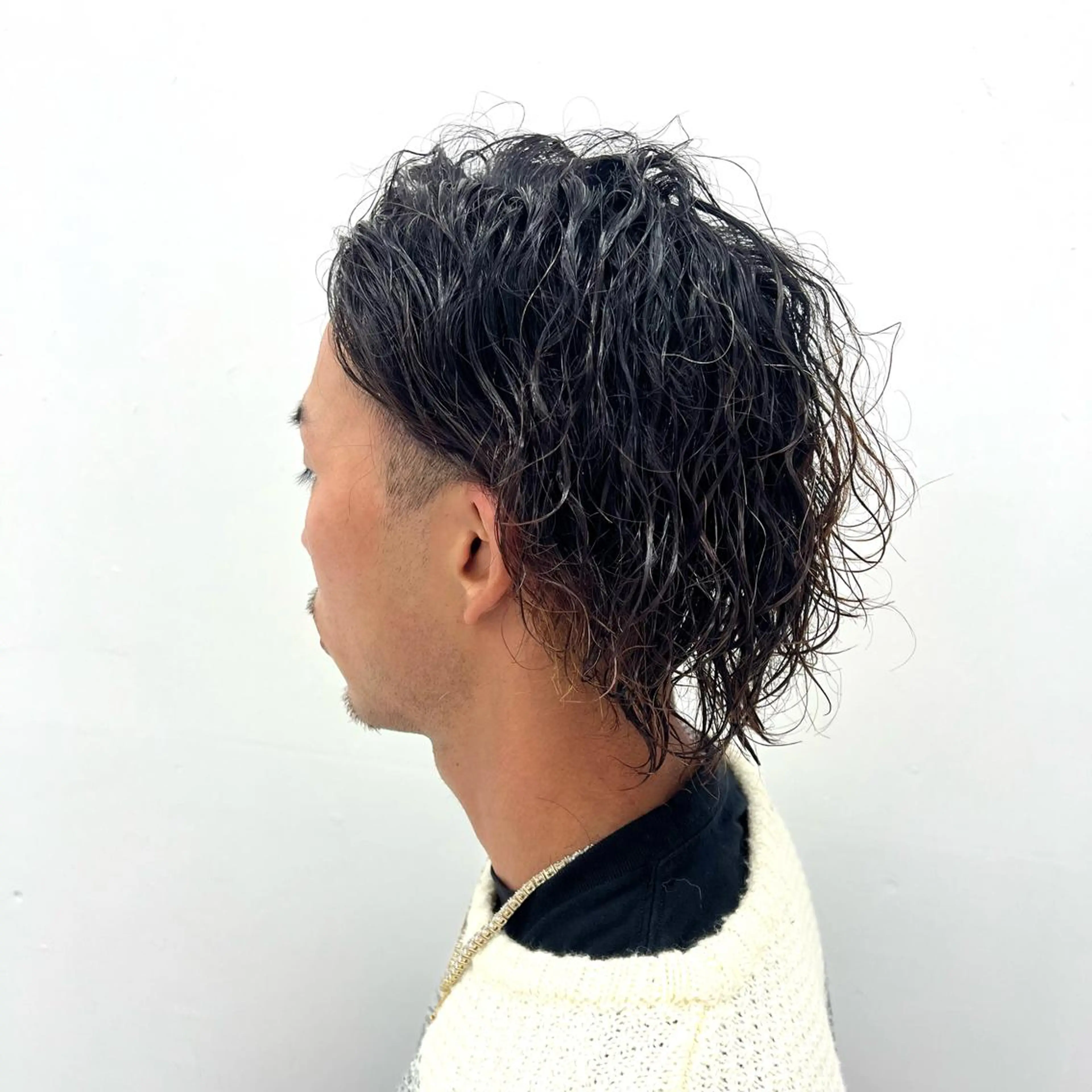 ミディアム パーマ メンズ カット パーマ 柏メンズカットパーマ NO.1タイチのヘアスタイル