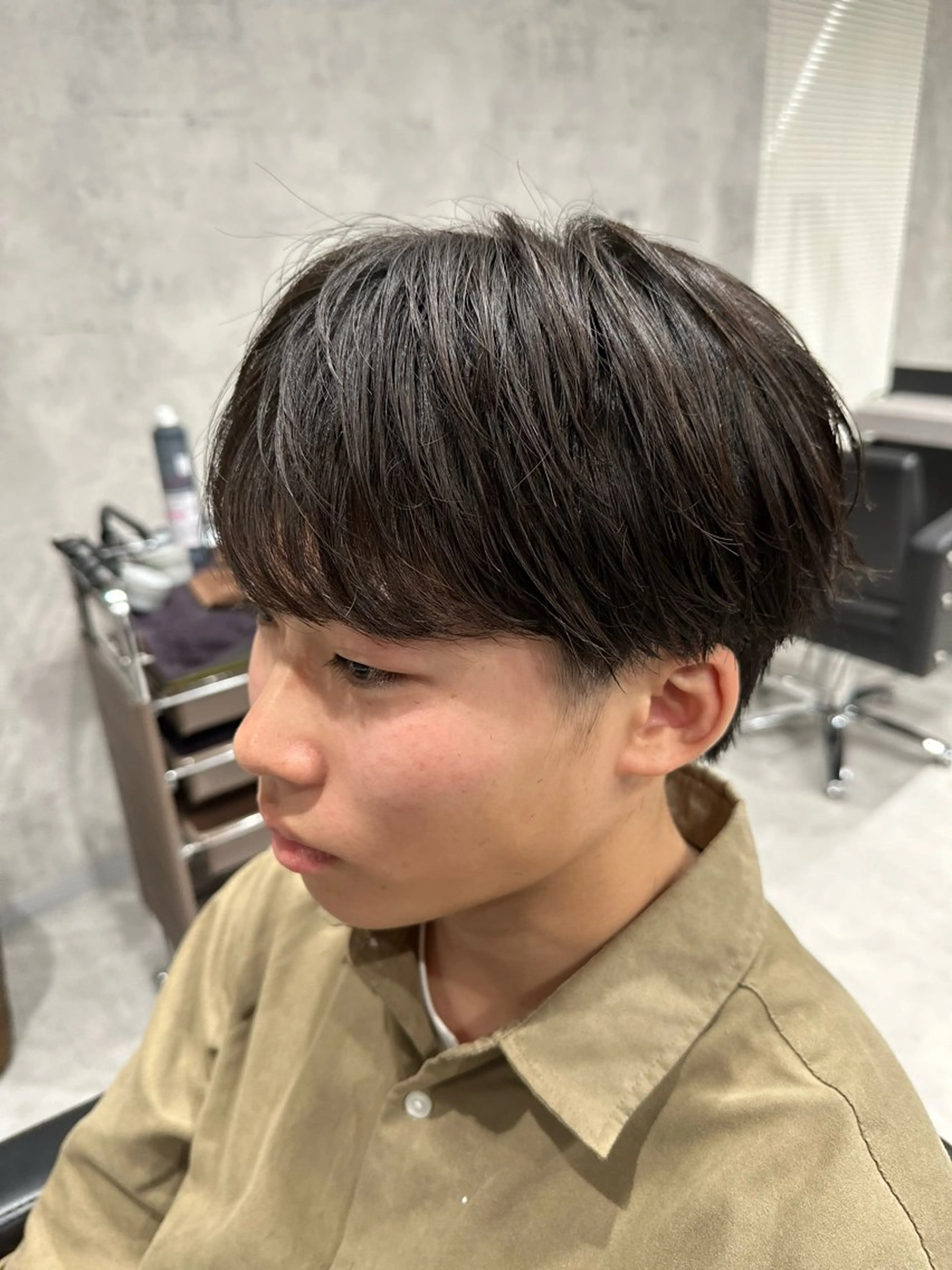 ショート パーマ メンズ マッシュ シースルーマッシュ カット 「パーマ指名No1 🥇」小日向悠のヘアスタイル