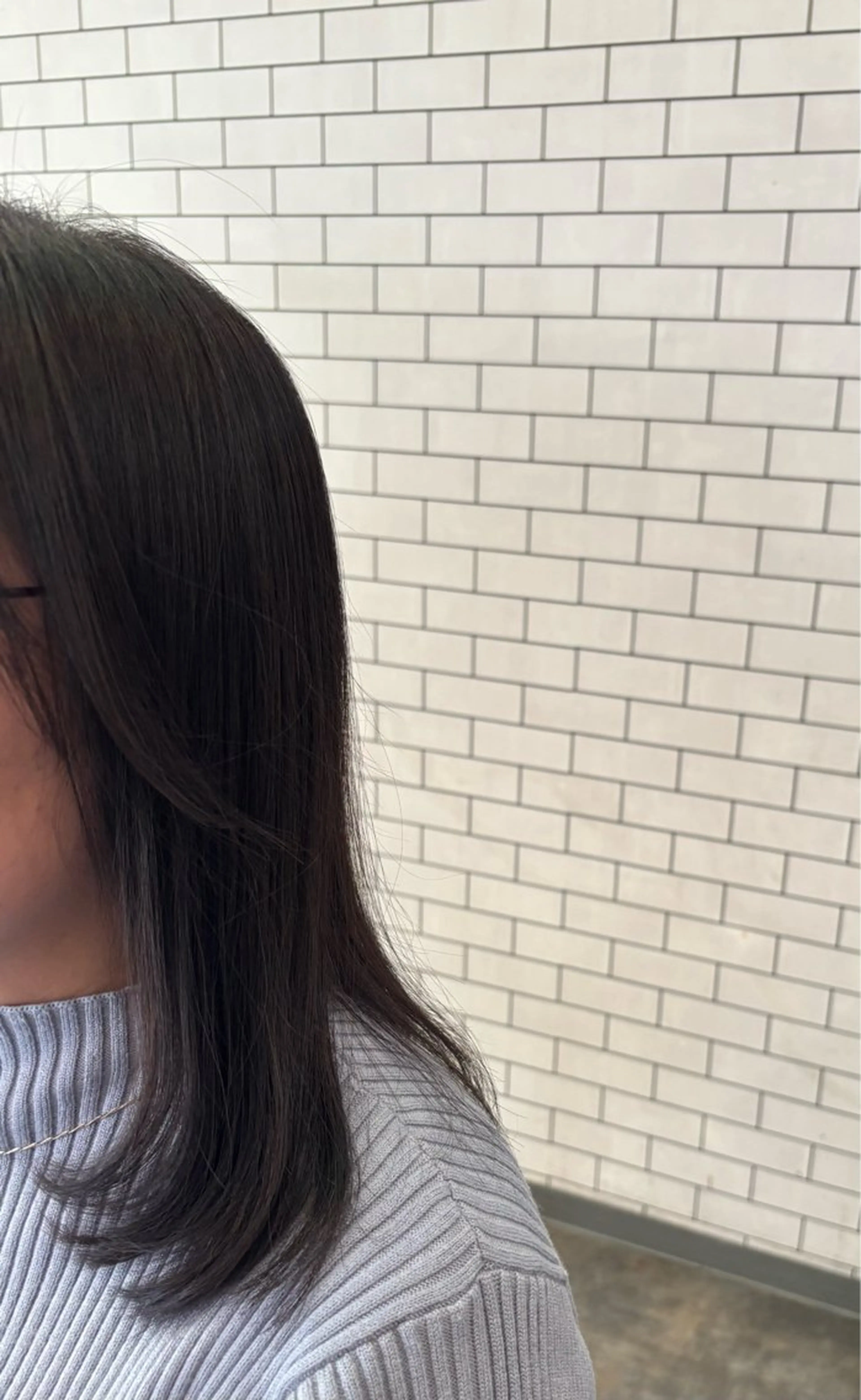 セミロング 顔周りカット レイヤーカット ローレイヤー カット 古田 穂香/似合わせカラーのヘアスタイル