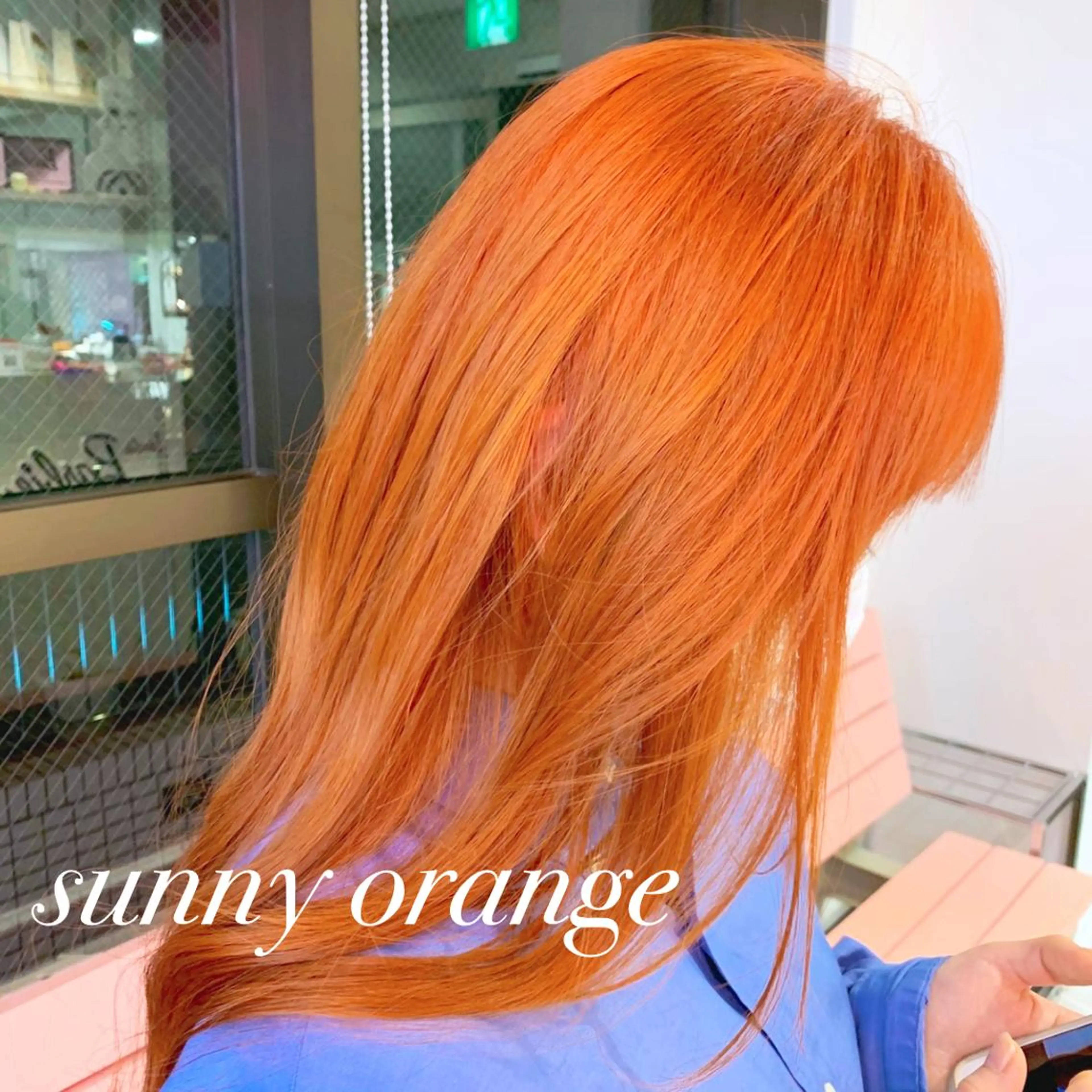ロング カラー ヘアアレンジ オレンジ ヘアカラー 🍒暖色✖️レイヤー ／Haruna🍒のヘアスタイル