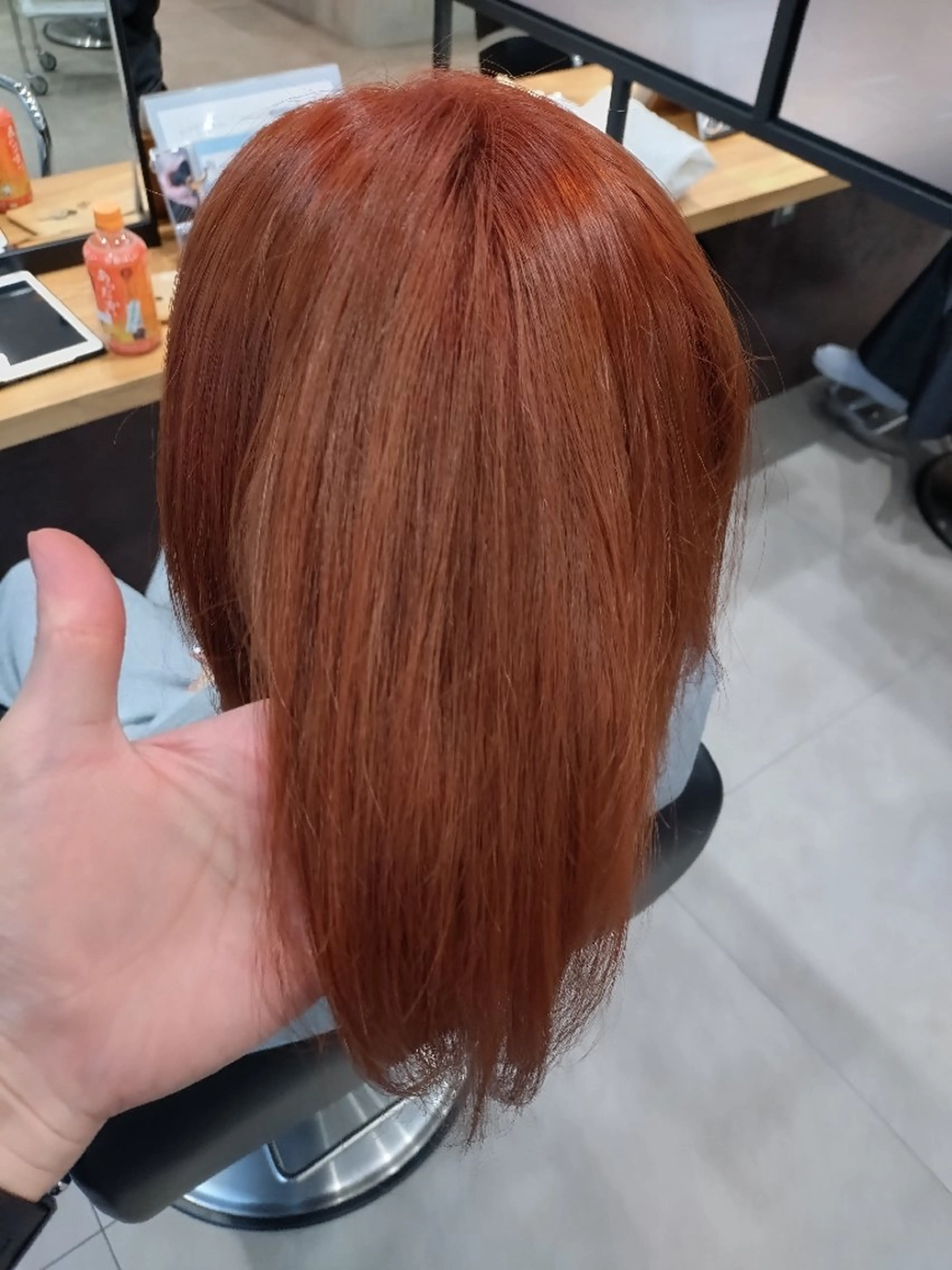 カラー ミディアム ダブルカラー オレンジ ブランシェ小幡駅前店 永薗 光司のヘアスタイル