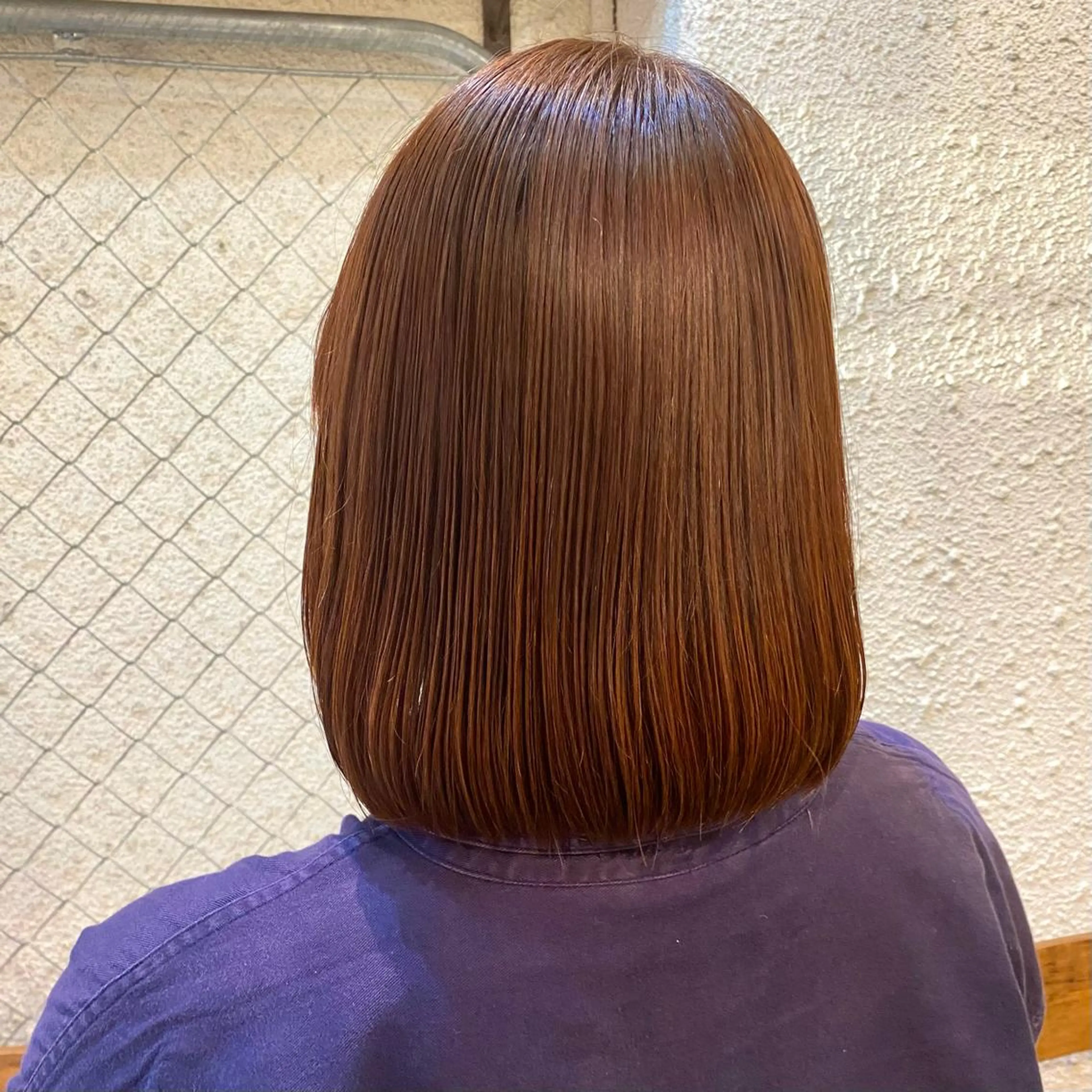 ミディアム カラー ブラウンカラー オレンジ オレンジブラウン カット 暖色艶color / ボブ🦩Rioのヘアスタイル