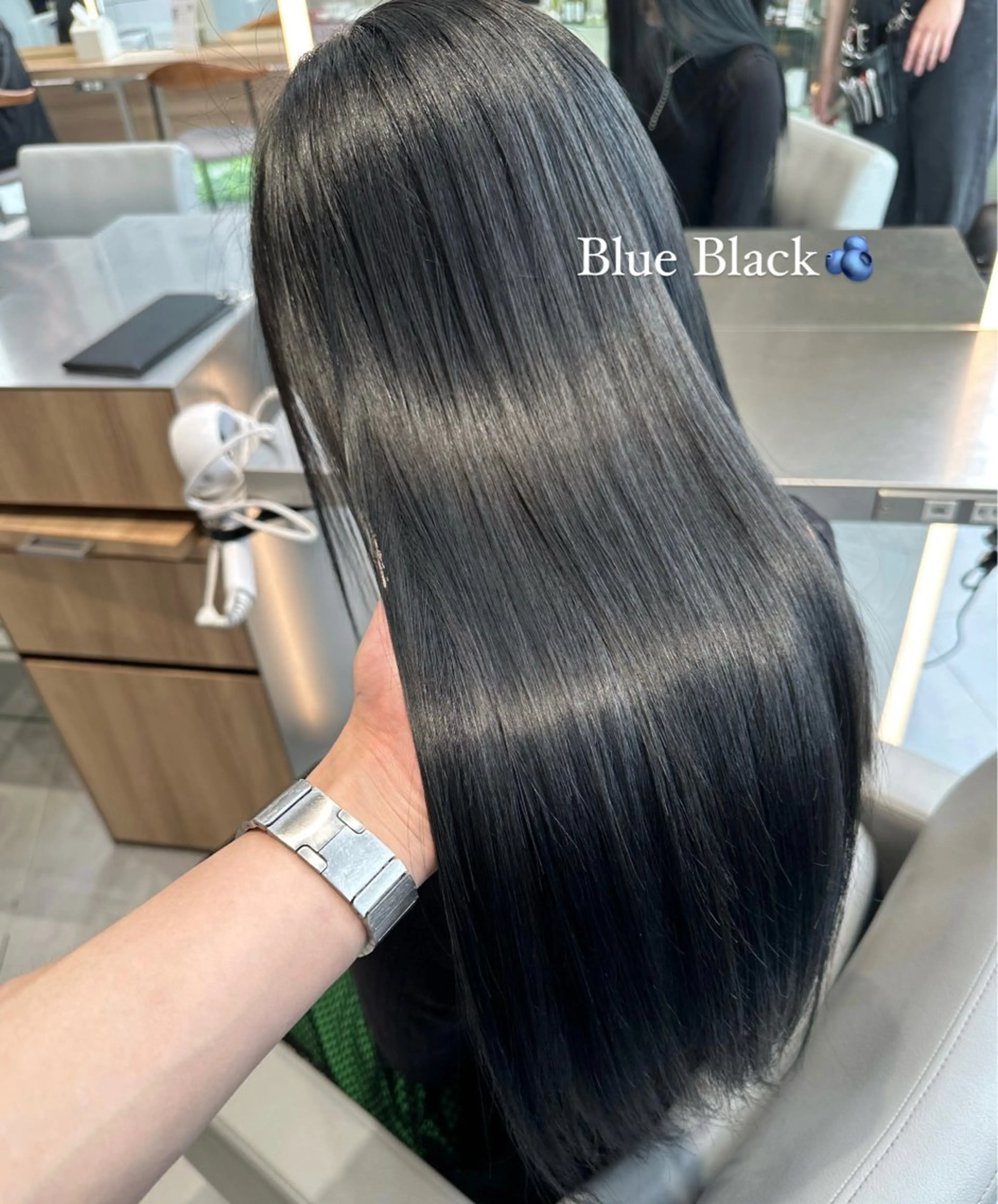 ロング カラー 黒髪 ブルーカラー ブルーブラック 髪質改善 トリートメント MINXshibuya所属・レイヤー/艶髪/ 透明感/千葉詩優のヘアスタイル