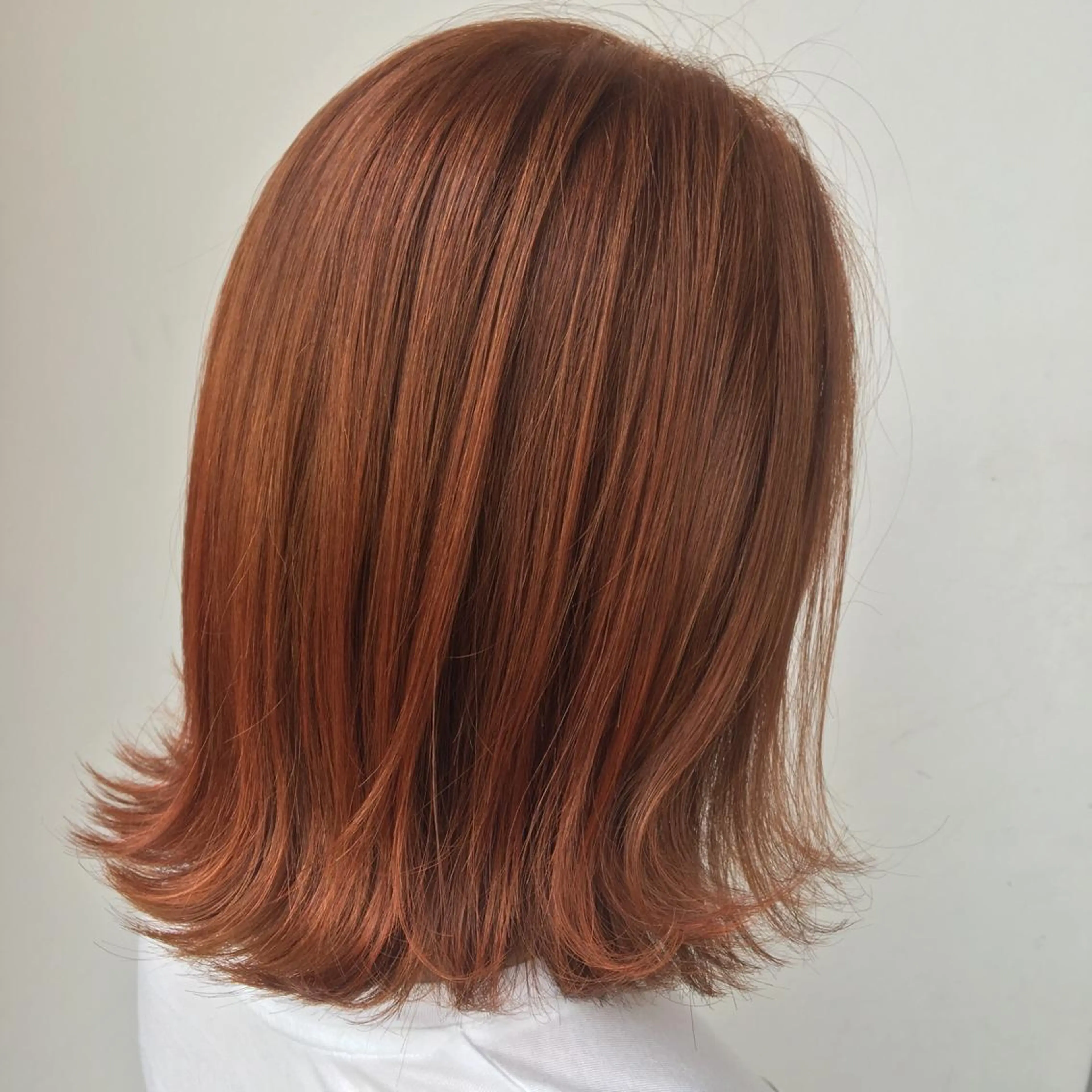 ミディアム カラー ブリーチ ブラウンカラー オレンジ ヘアケア・頭皮ケア デザインカラー/中田のヘアスタイル