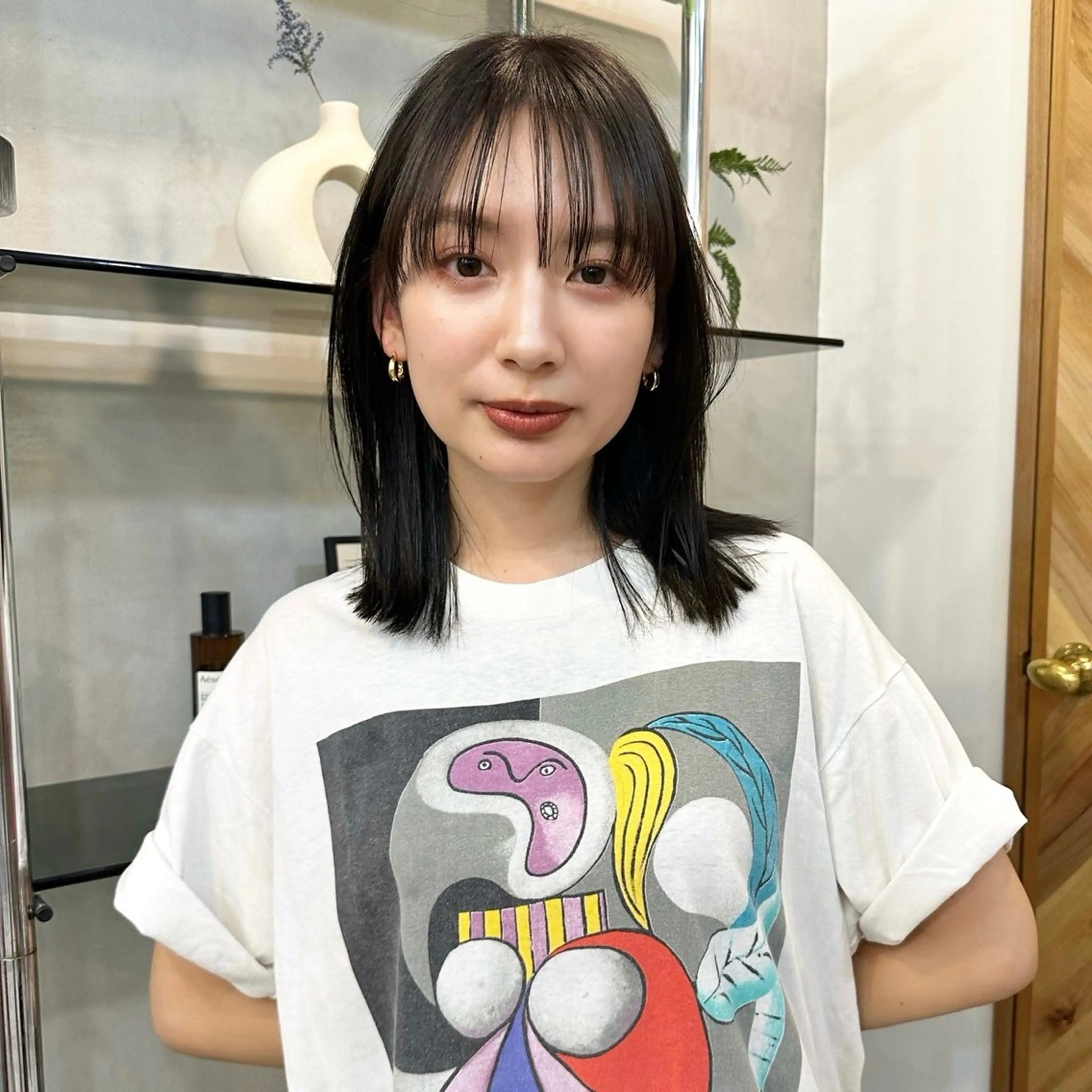ミディアム 縮毛矯正 百瀬夢斗 カラーモデル募集✨のヘアスタイル