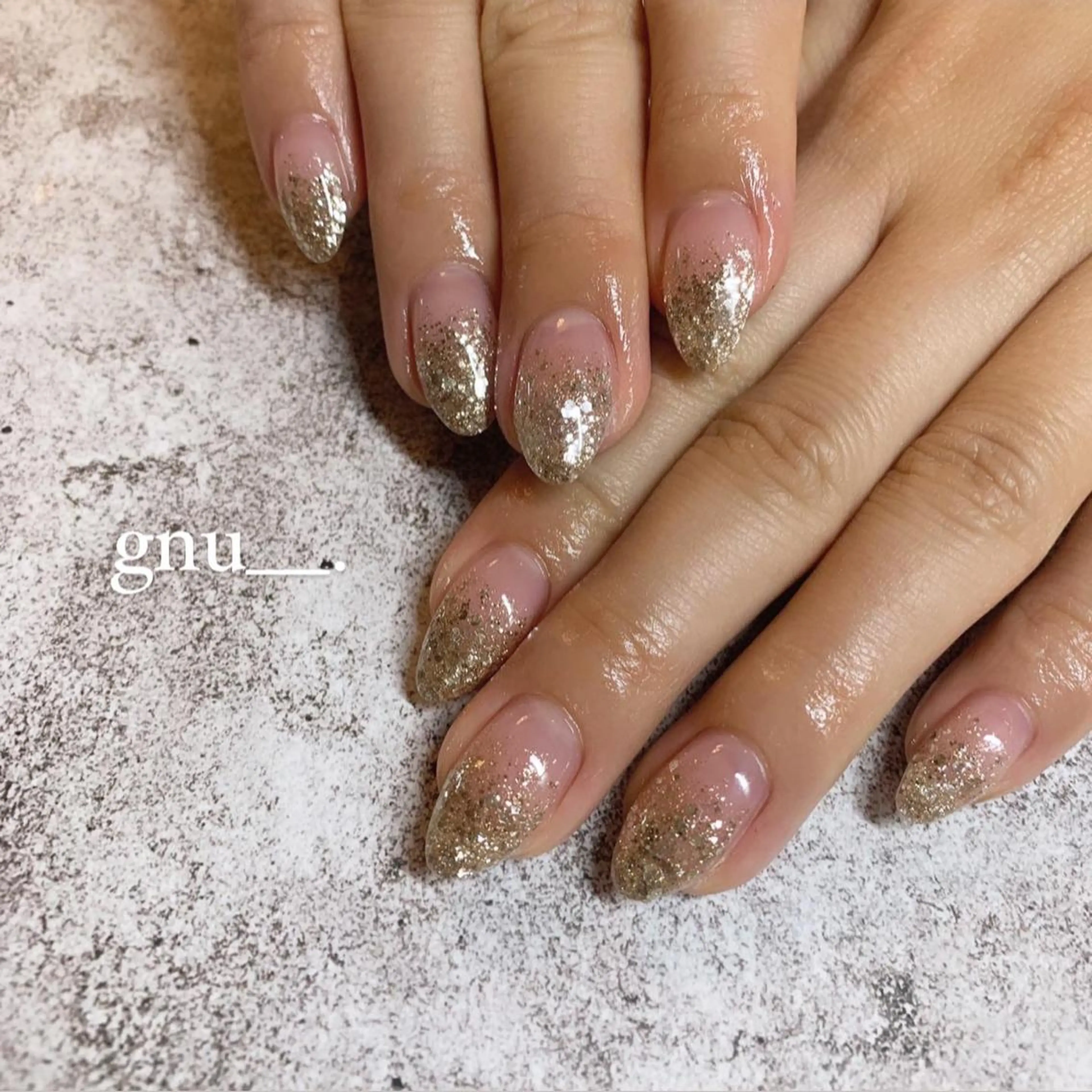 ネイル クリアネイル ラメ(グリッター) ラメグラデーション ハンドネイル gnu__. nailのネイルデザイン