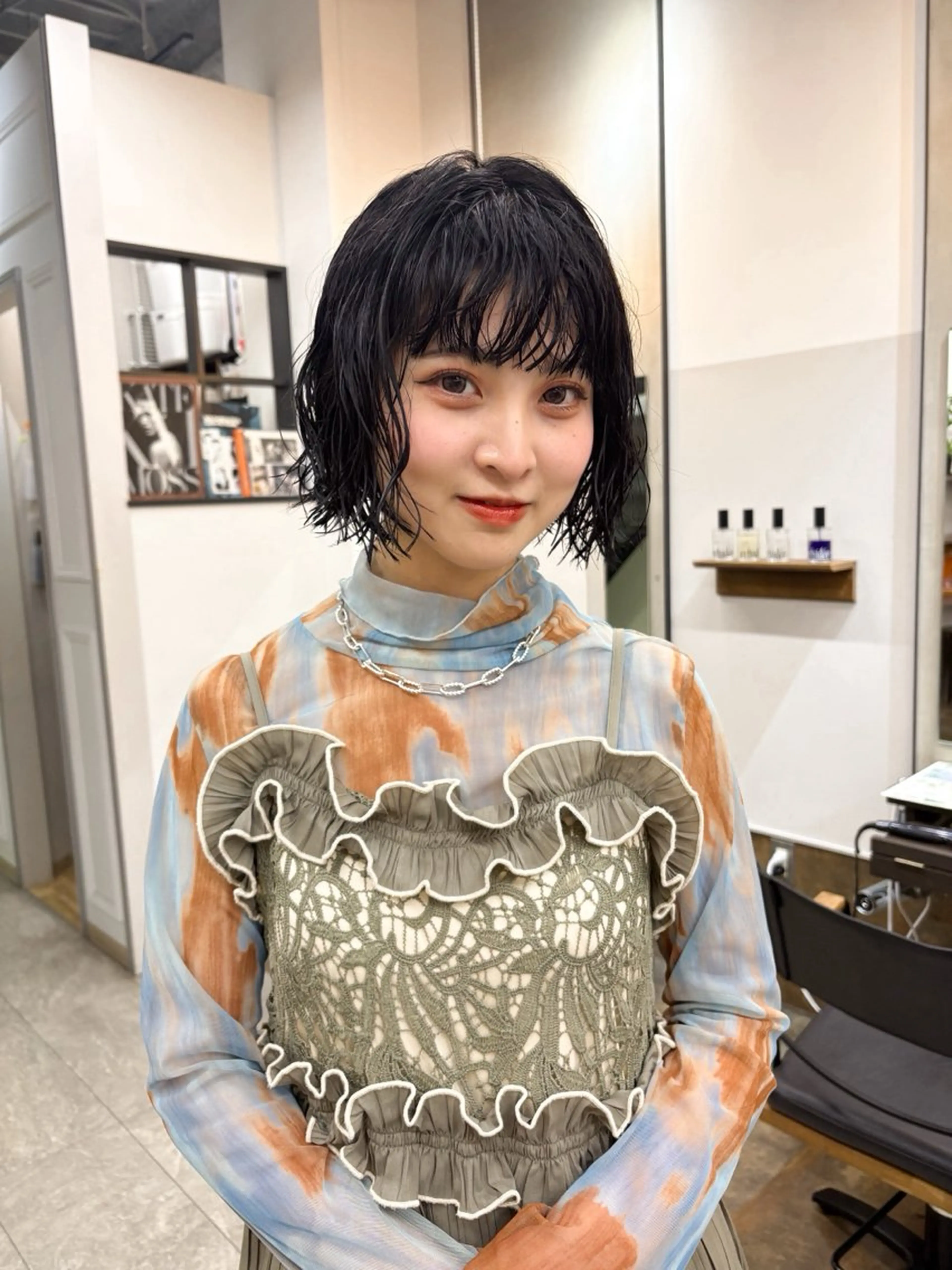 ミディアム パーマ nao/福岡美容室 パーマ/ボブパーマのヘアスタイル