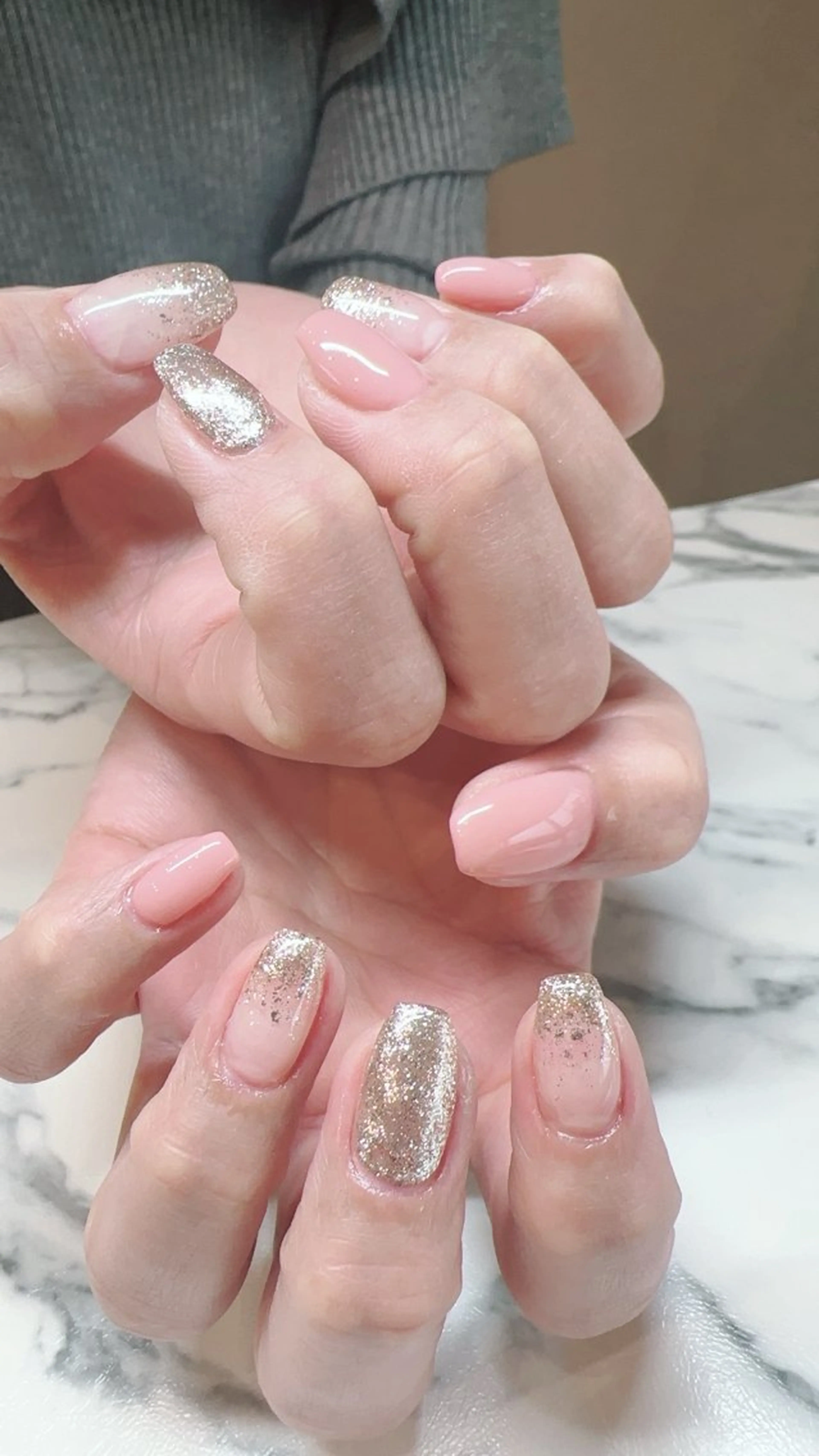 ネイル ラメ(グリッター) ワンカラーネイル tomo ♡のネイルデザイン