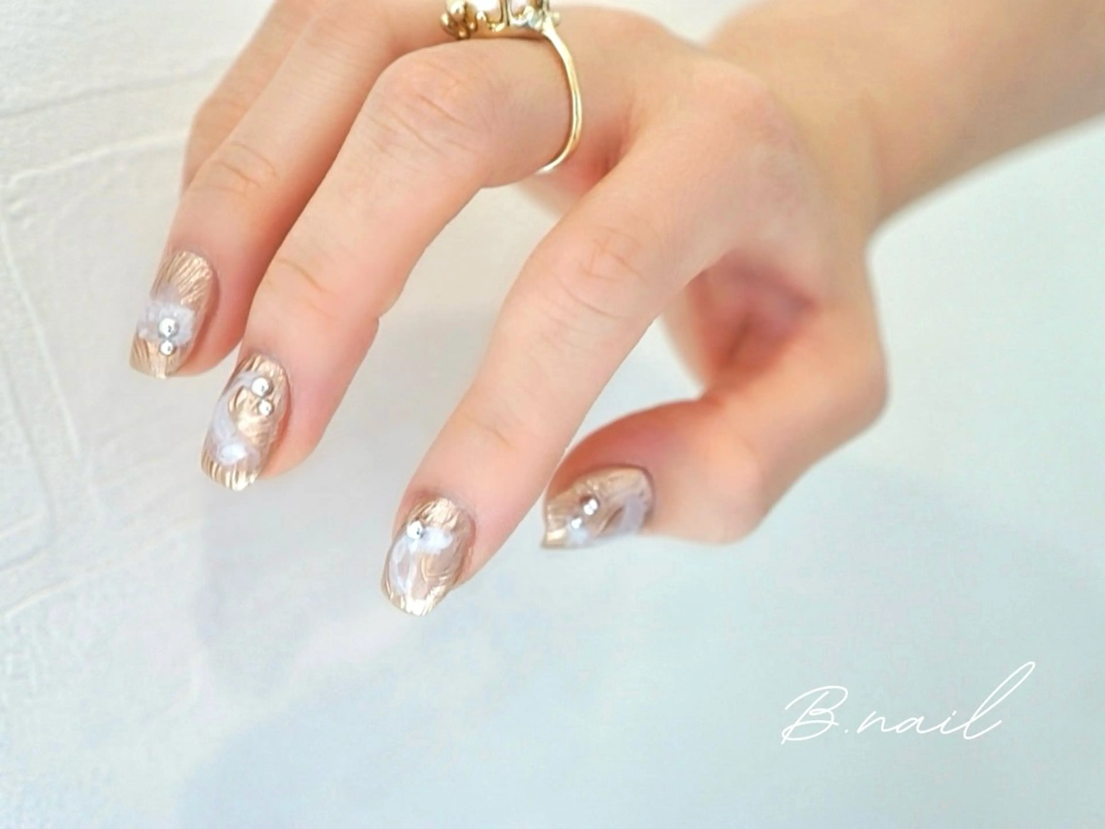ネイル ハンドネイル 【B.nail】名古屋志賀本通-フィルイン/ニュアンス/定額/長さだし-所属・橋立 敬子のネイルデザイン