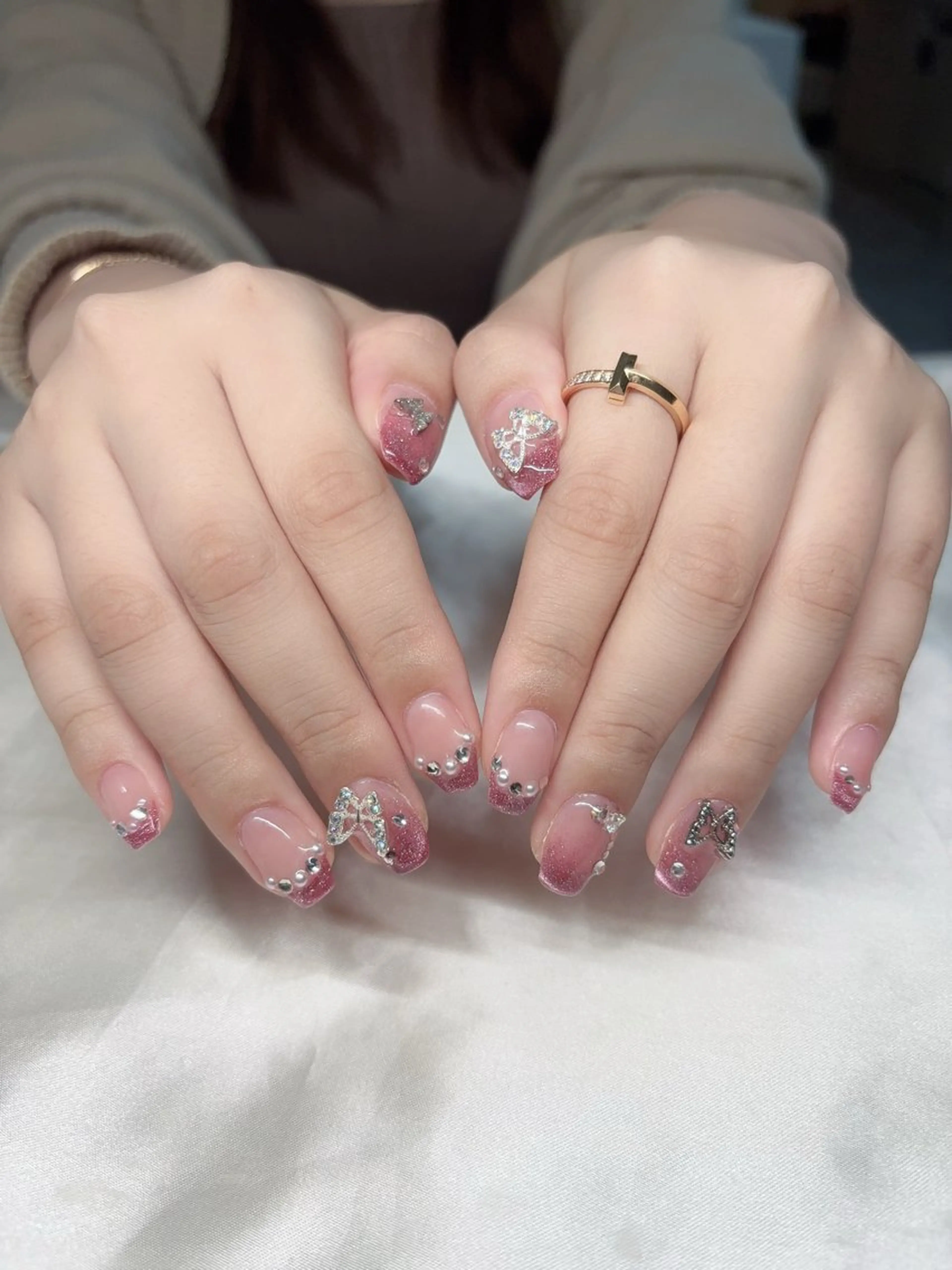 ネイル 韓国ネイル 持ち込み ニュアンスネイル ネイルチップ ハンドネイル TABI ANA.CHUOのネイルデザイン