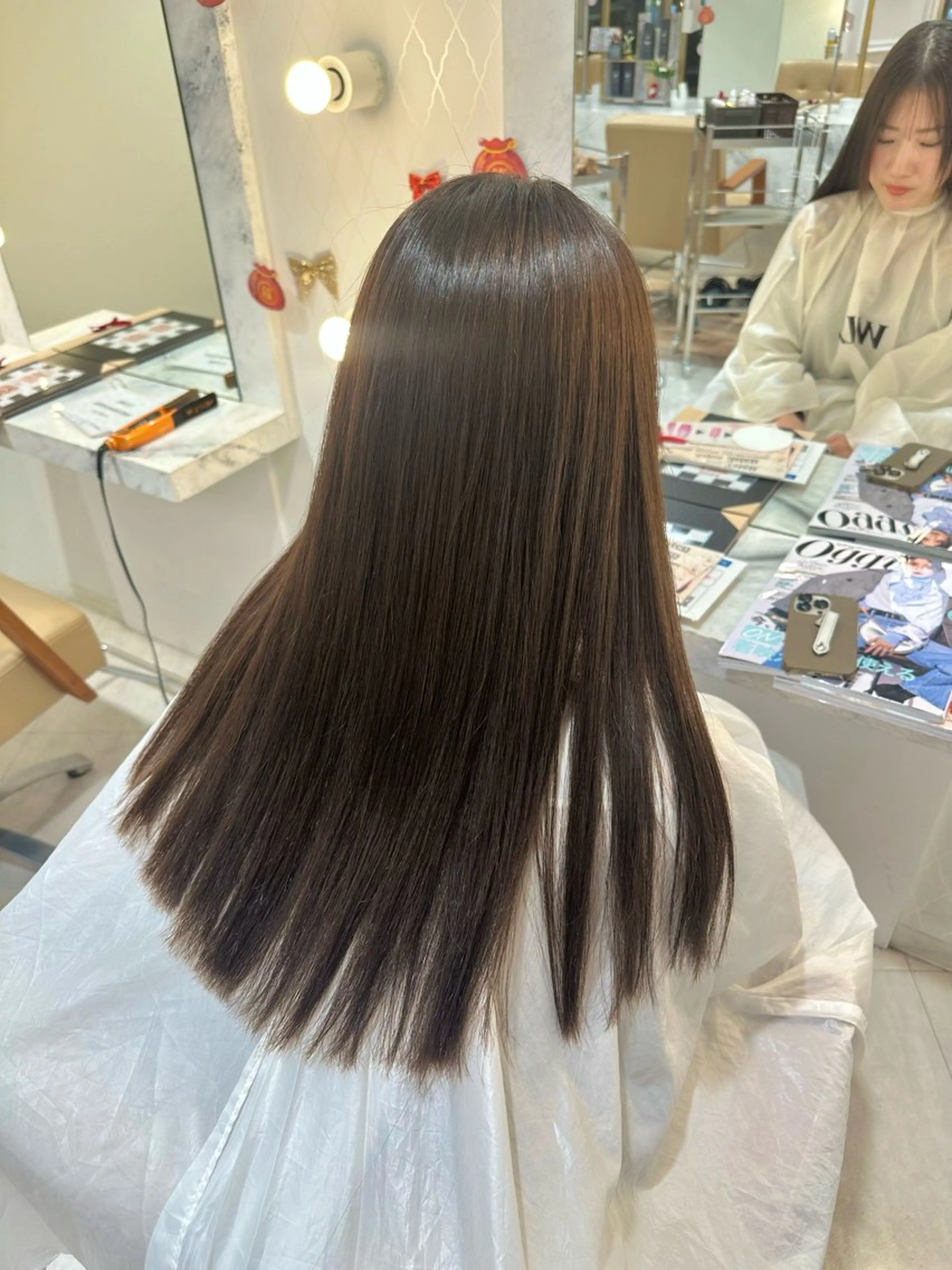 ロング パーマ 縮毛矯正 縮毛矯正 畑中 夢のヘアスタイル