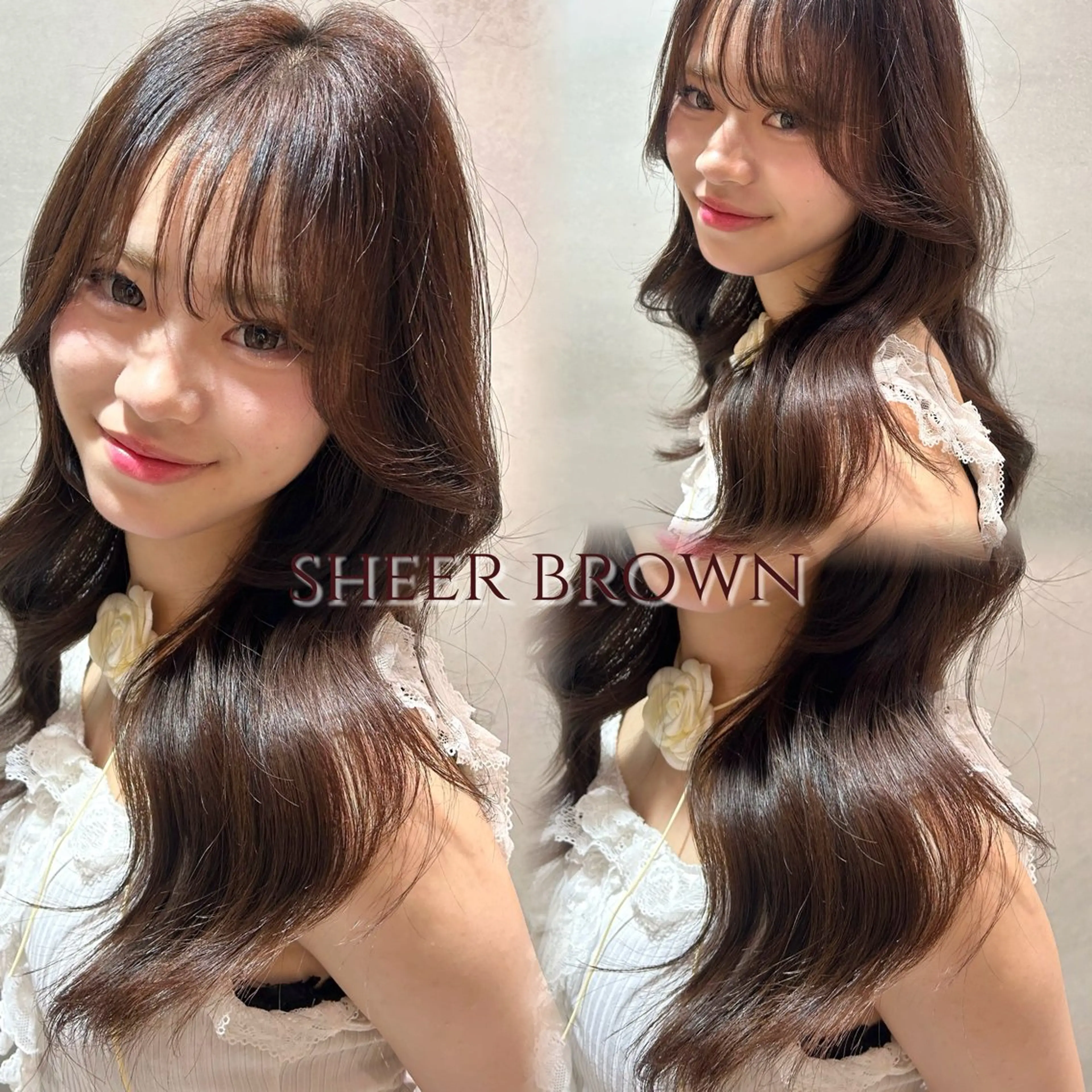ロング 韓国風ヘア ヘアカラー トリートメント Lond Cheri所属・笑　璃 🎀／韓国／ ワンカラー／縮毛矯正のヘアスタイル