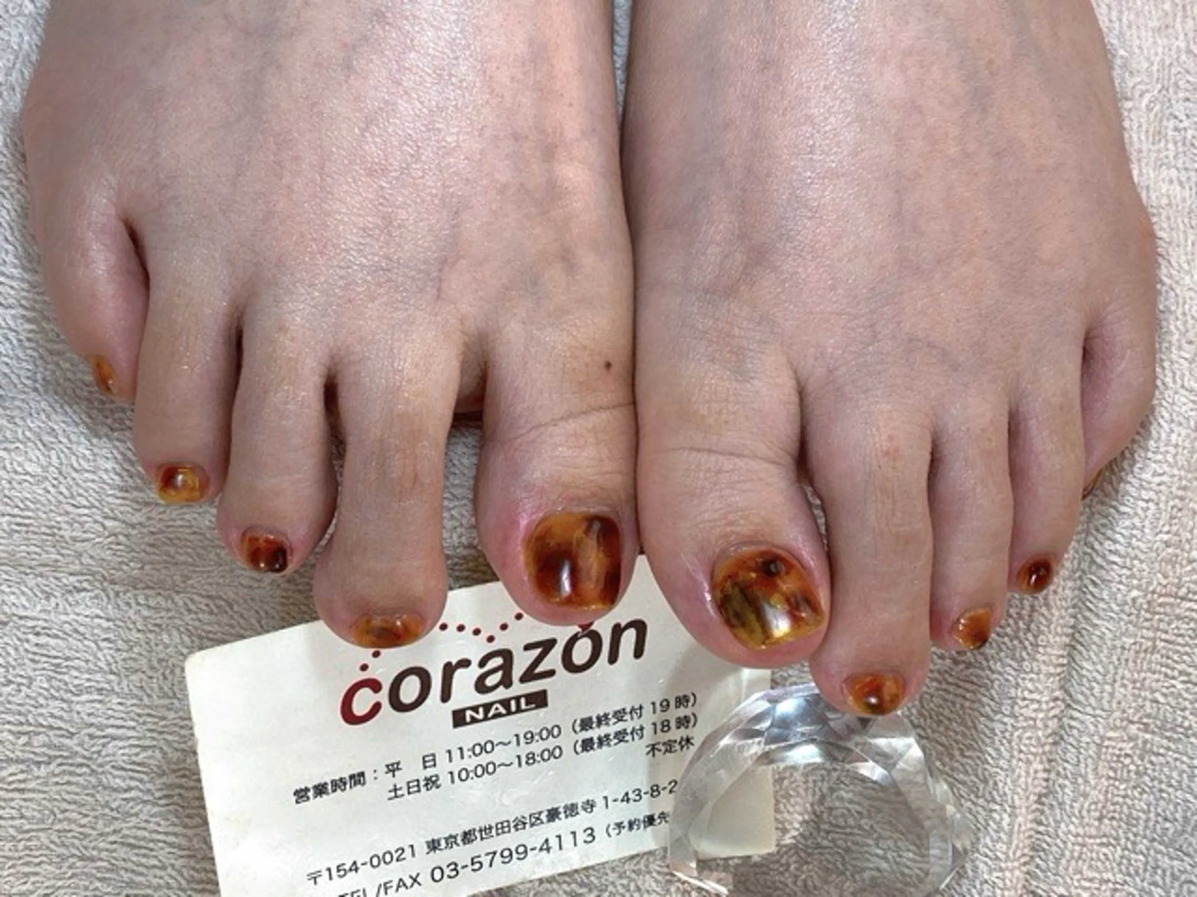 ネイル べっ甲ネイル フットネイル フットネイル corazon所属・ネイリスト aicoのネイルデザイン