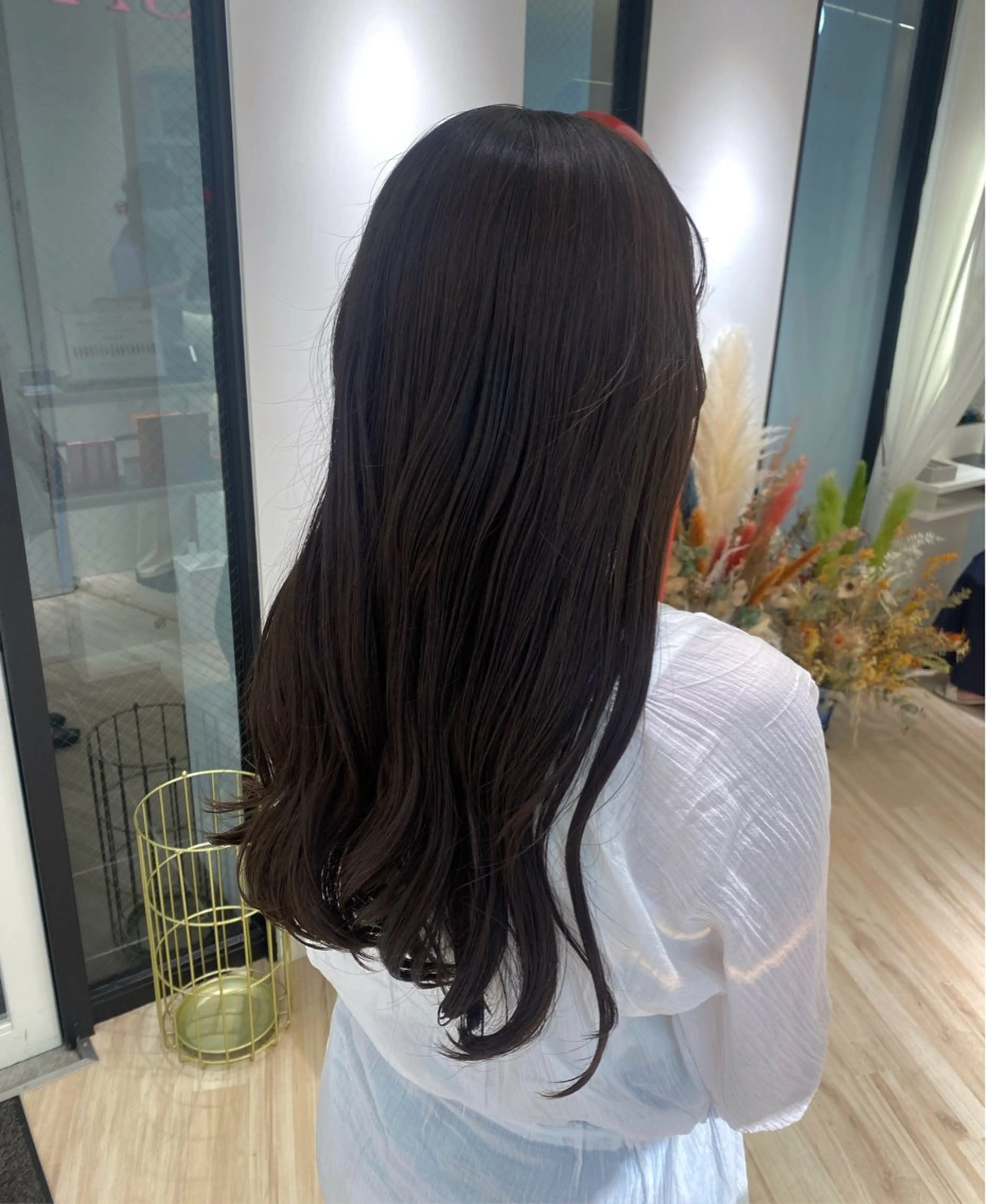 ロング カラー グレージュ オリーブグレージュ オリーブグレー ParveMix🍀 藤原愛未のヘアスタイル