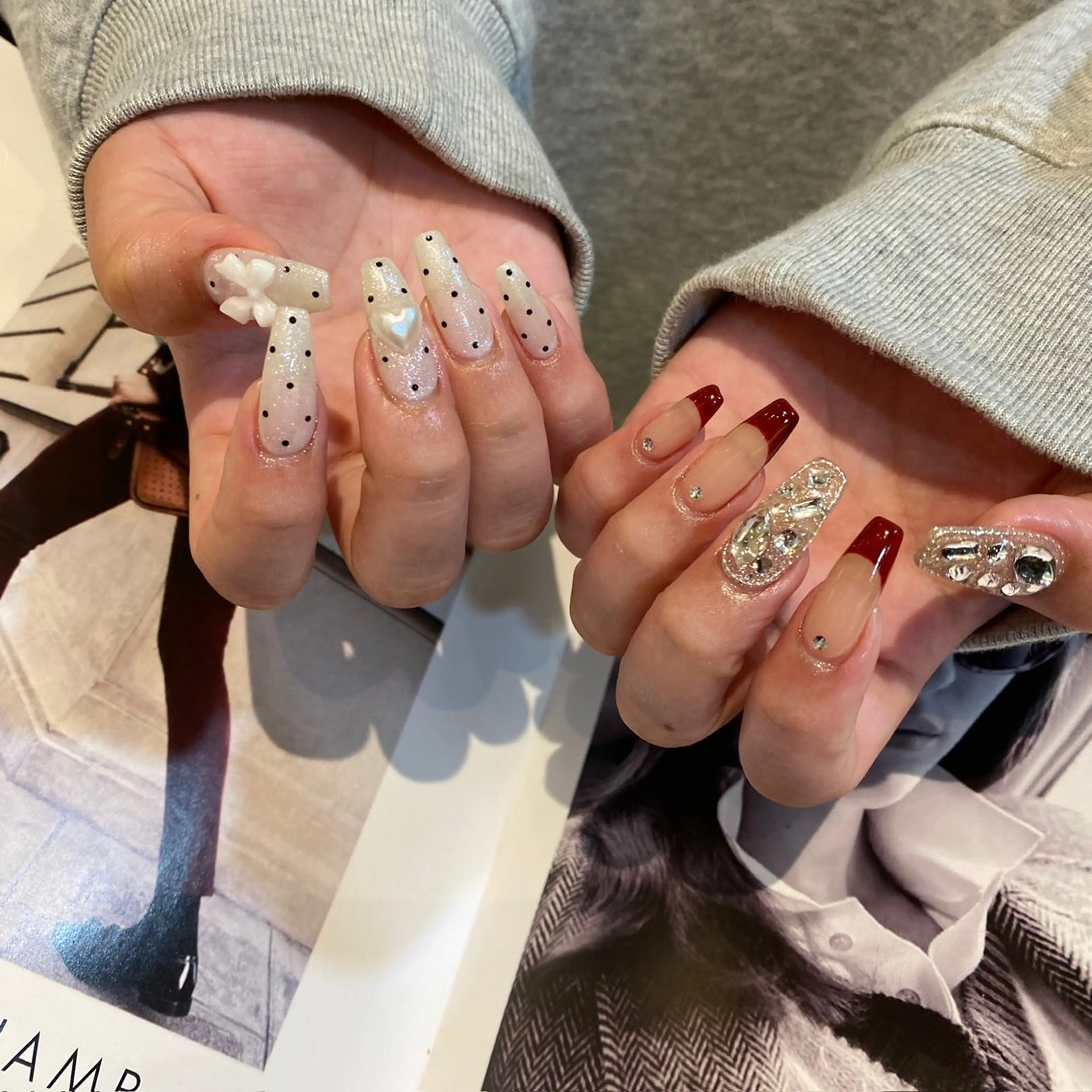 ネイル フレンチネイル ガーリー Allure小山店 アミのネイルデザイン