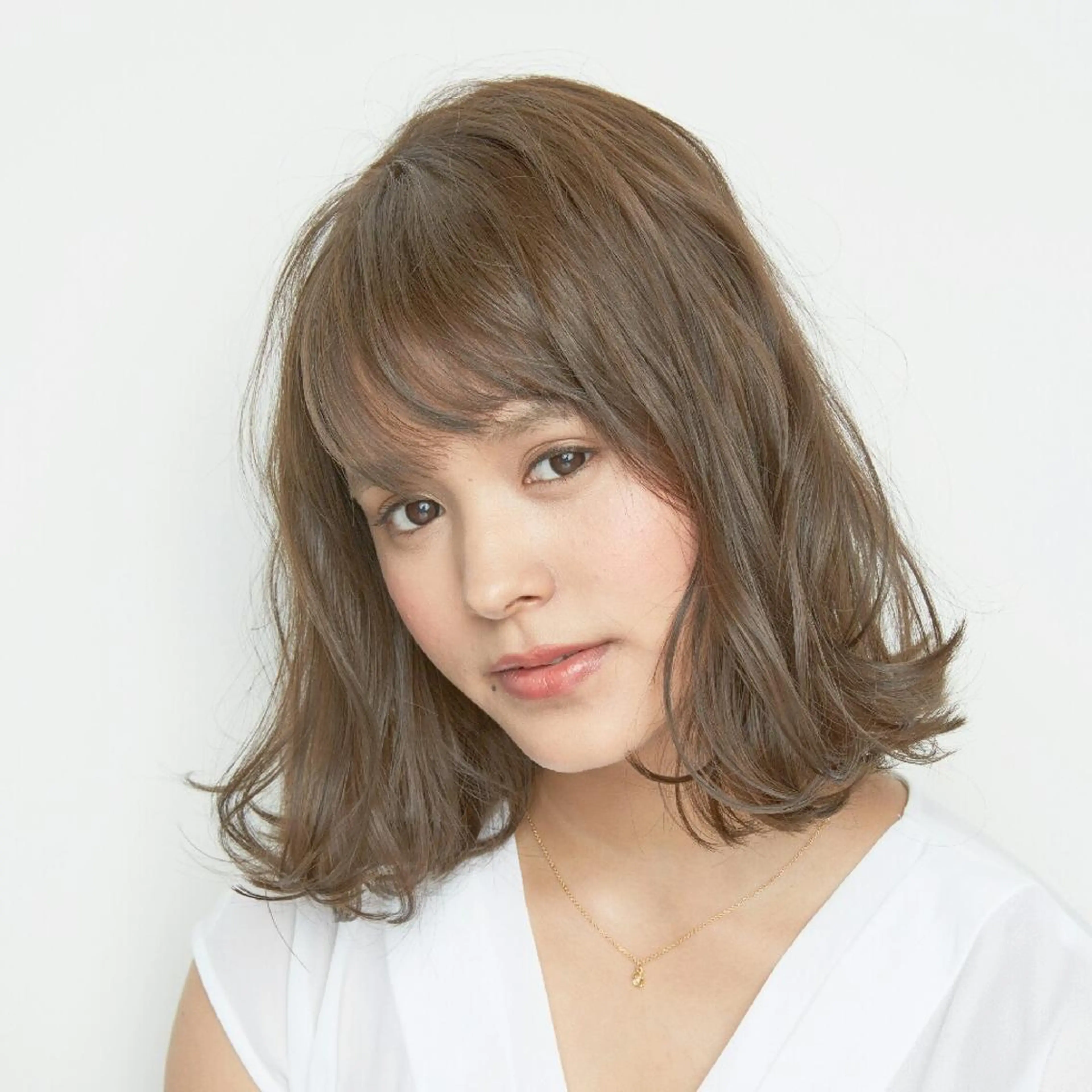 ミディアム カラー パーマ ショート、ボブ 白髪ぼかし高橋潤一のヘアスタイル