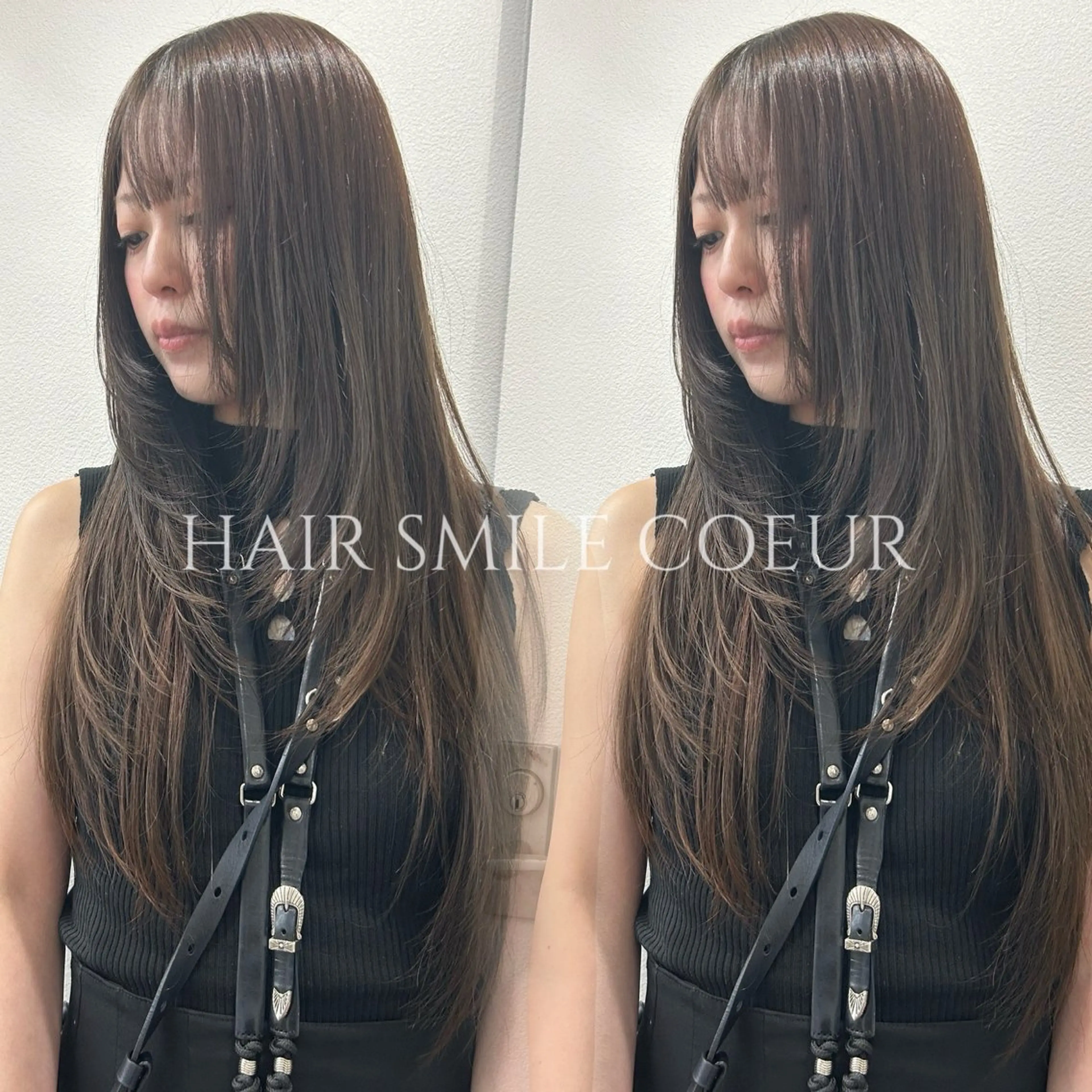 ロング 顔周りカット レイヤーカット カット トリートメント COEUR🧡 山下 優花のヘアスタイル