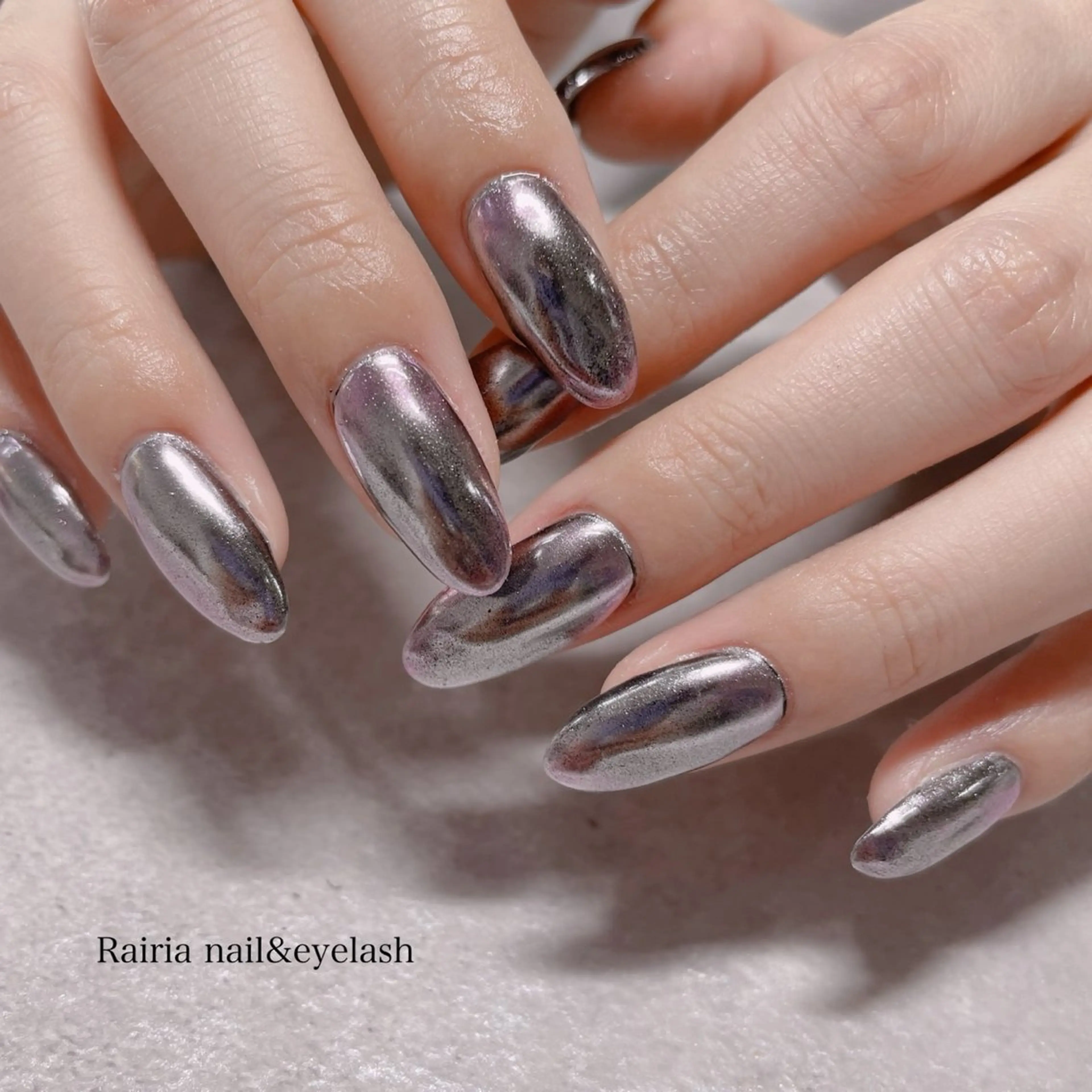 ネイル ミラーネイル ハンドネイル Rairia   nail所属・屋敷 理奈のネイルデザイン