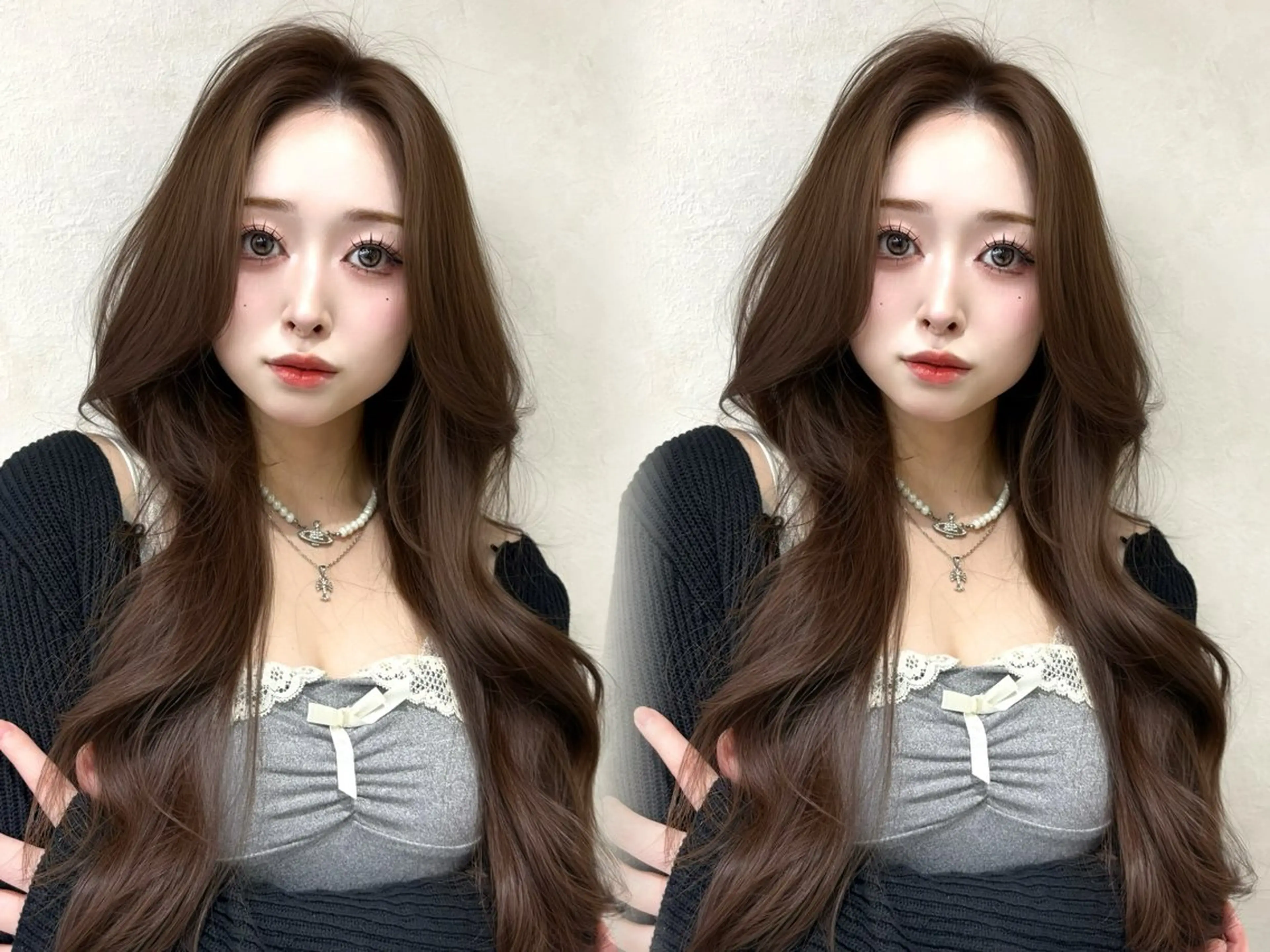 セミロング カット ヘアカラー トリートメント 韓国🇰🇷レイヤー 透明感/秀瑛🩶のヘアスタイル