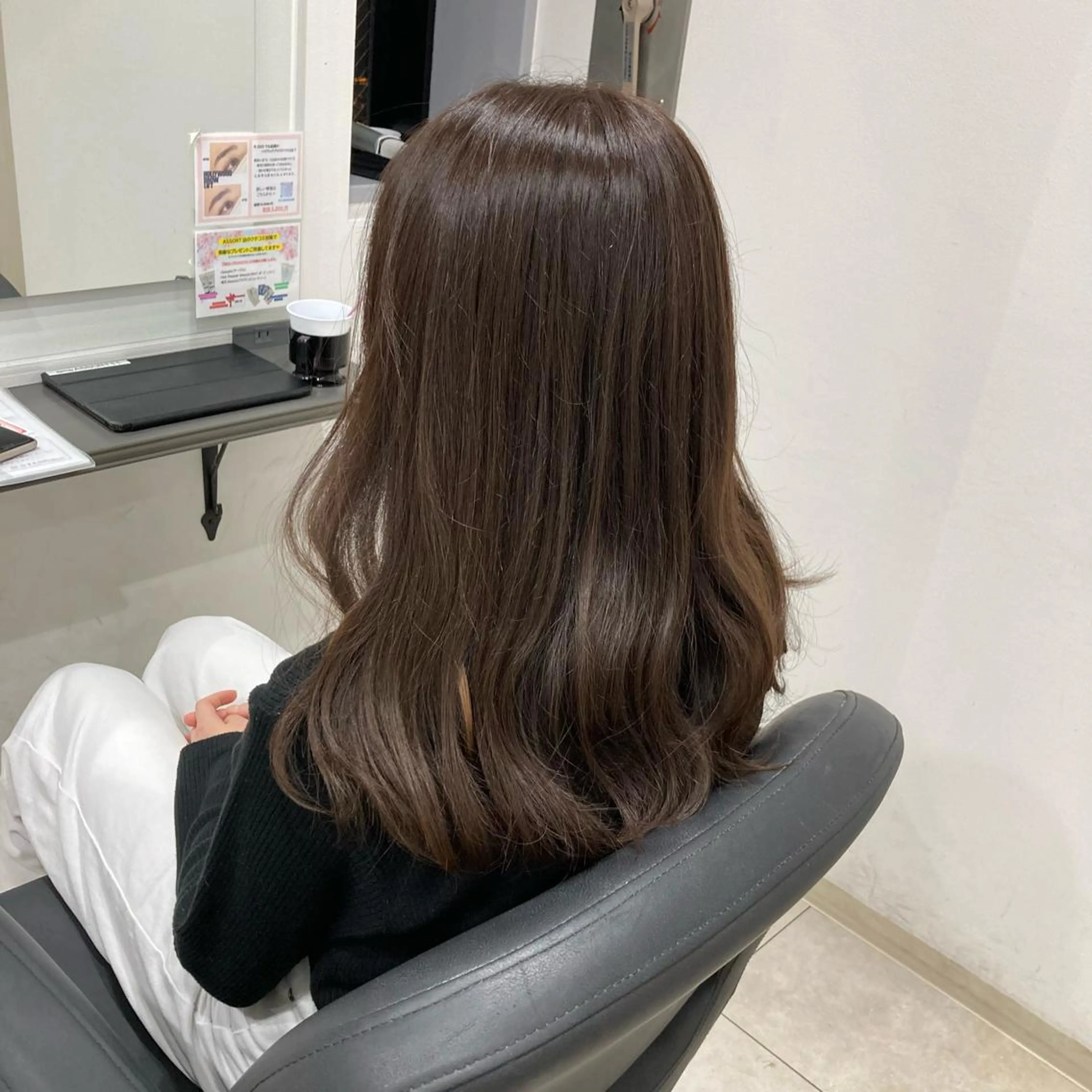 ロング カラー ベージュカラー ヘアカラー トリートメント ピンクカラー🎀 米津 美佑のマツエク・マツパデザイン