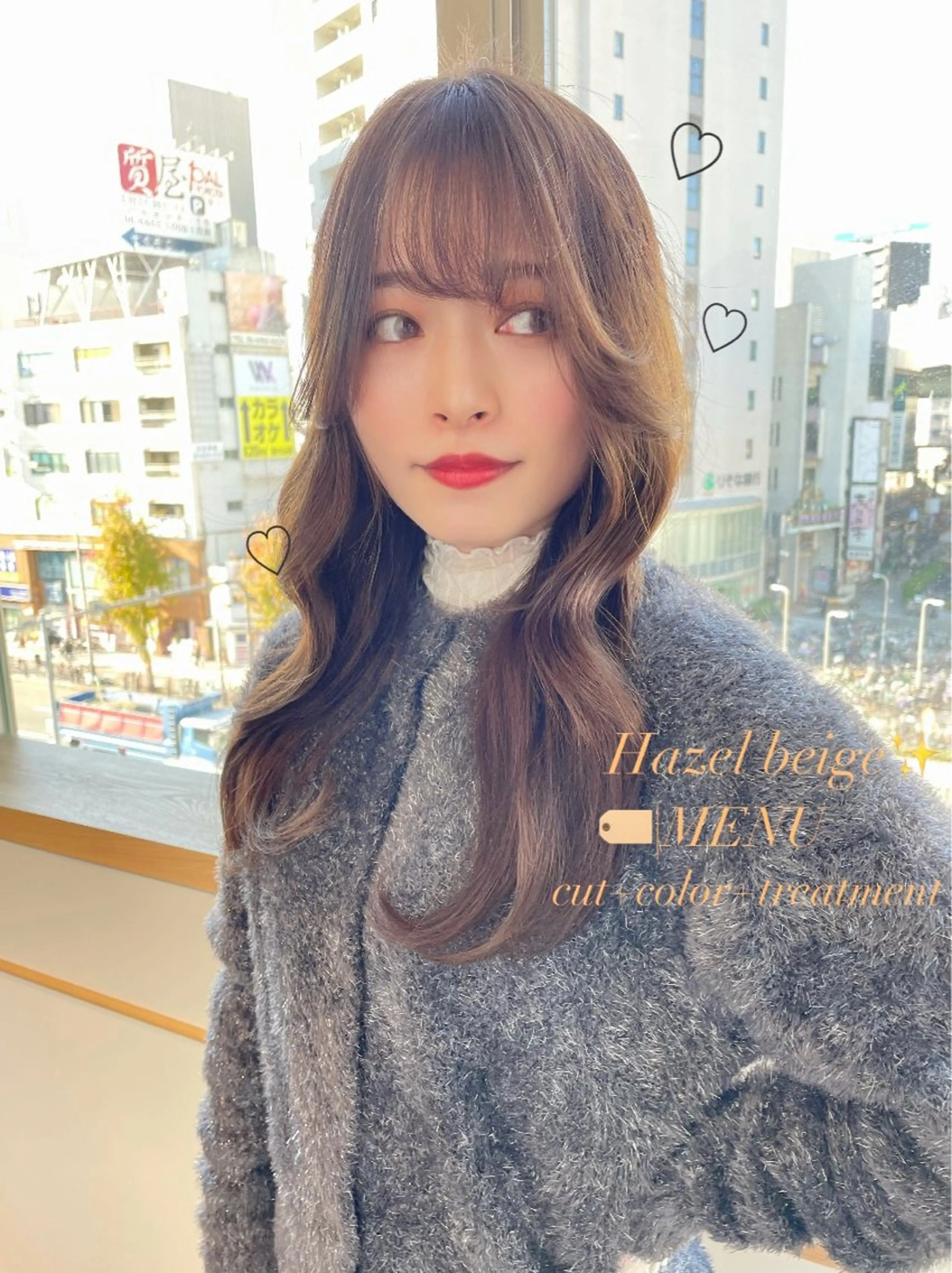 セミロング カット ヘアカラー トリートメント ﾅﾂﾐ/韓国ヘア/ レイヤーカット🎀のヘアスタイル
