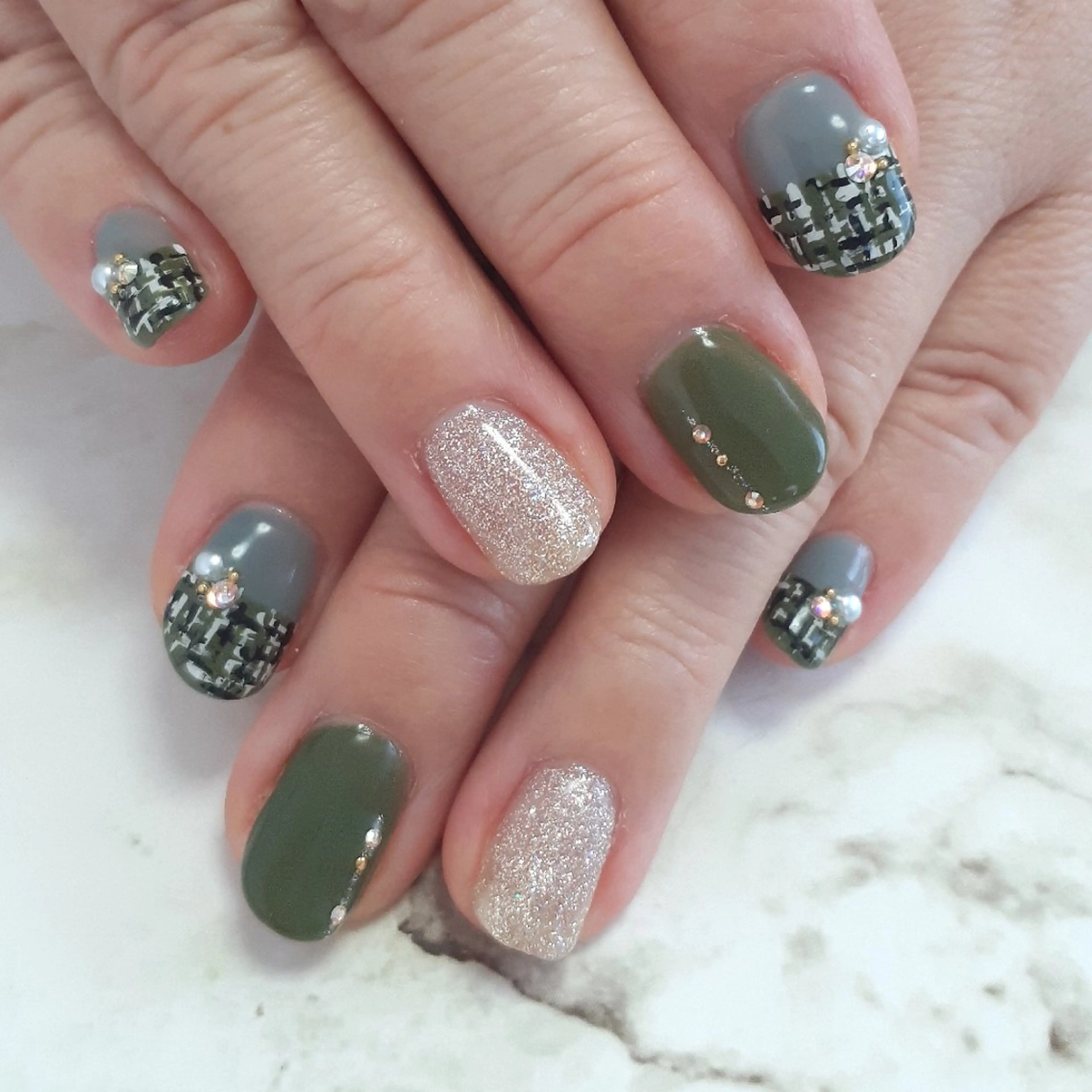 ネイル ツイードネイル ハンドネイル 池元 真由美のネイルデザイン