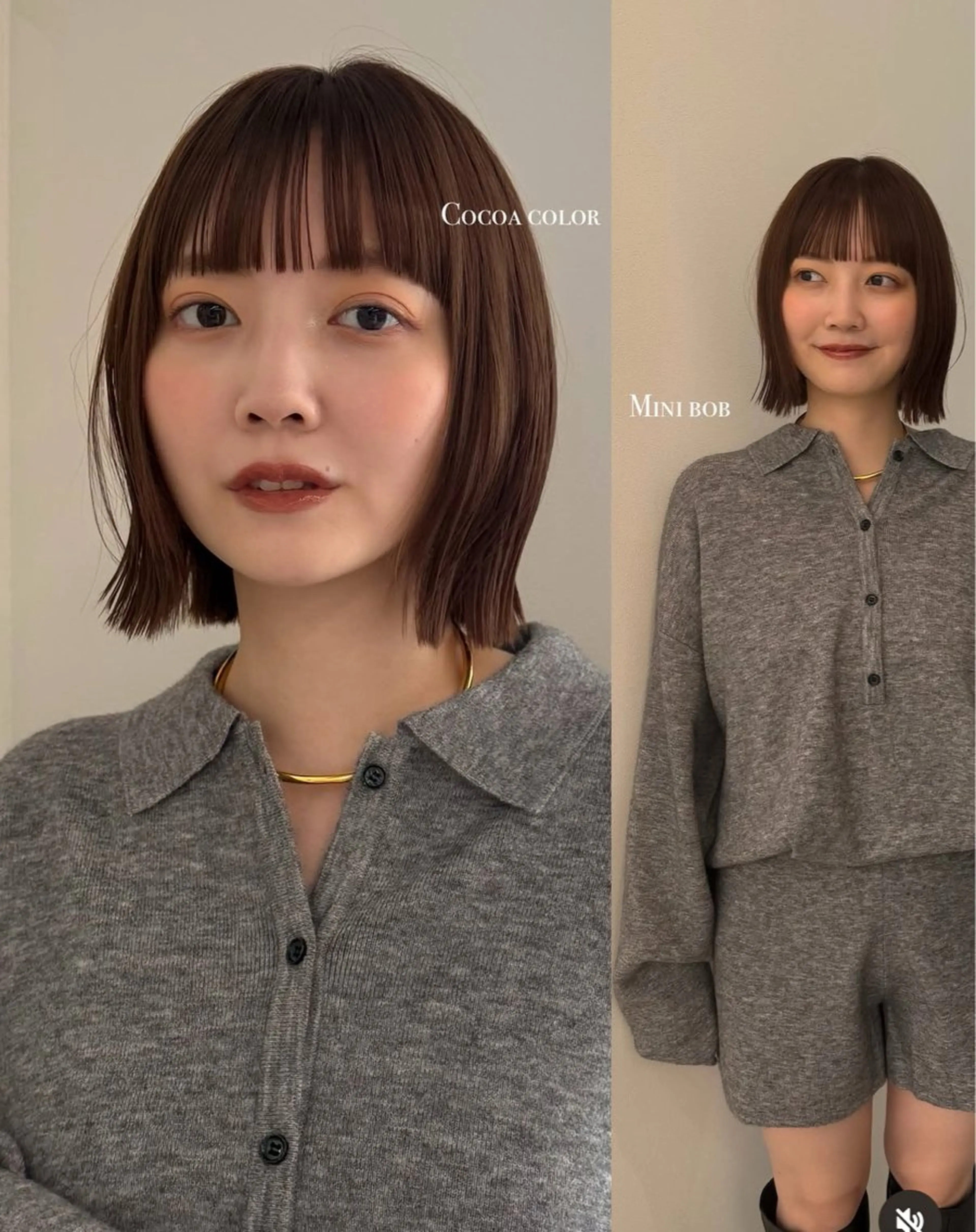 ミディアム おしゃれボブ/暖色 カラー🧶いろはのヘアスタイル