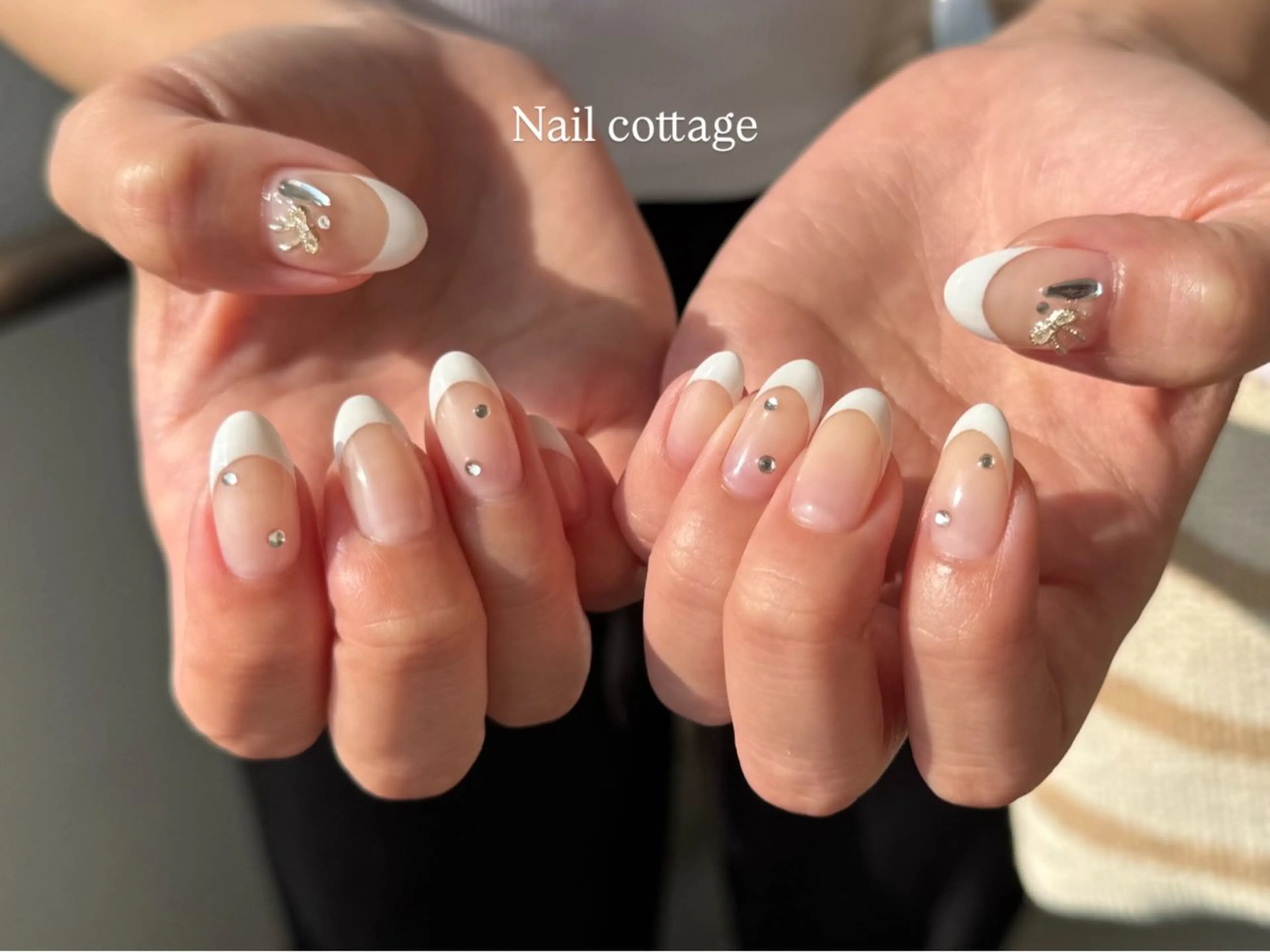 ネイル フレンチネイル シンプルネイル ホワイト ハンドネイル Nail cottageのネイルデザイン
