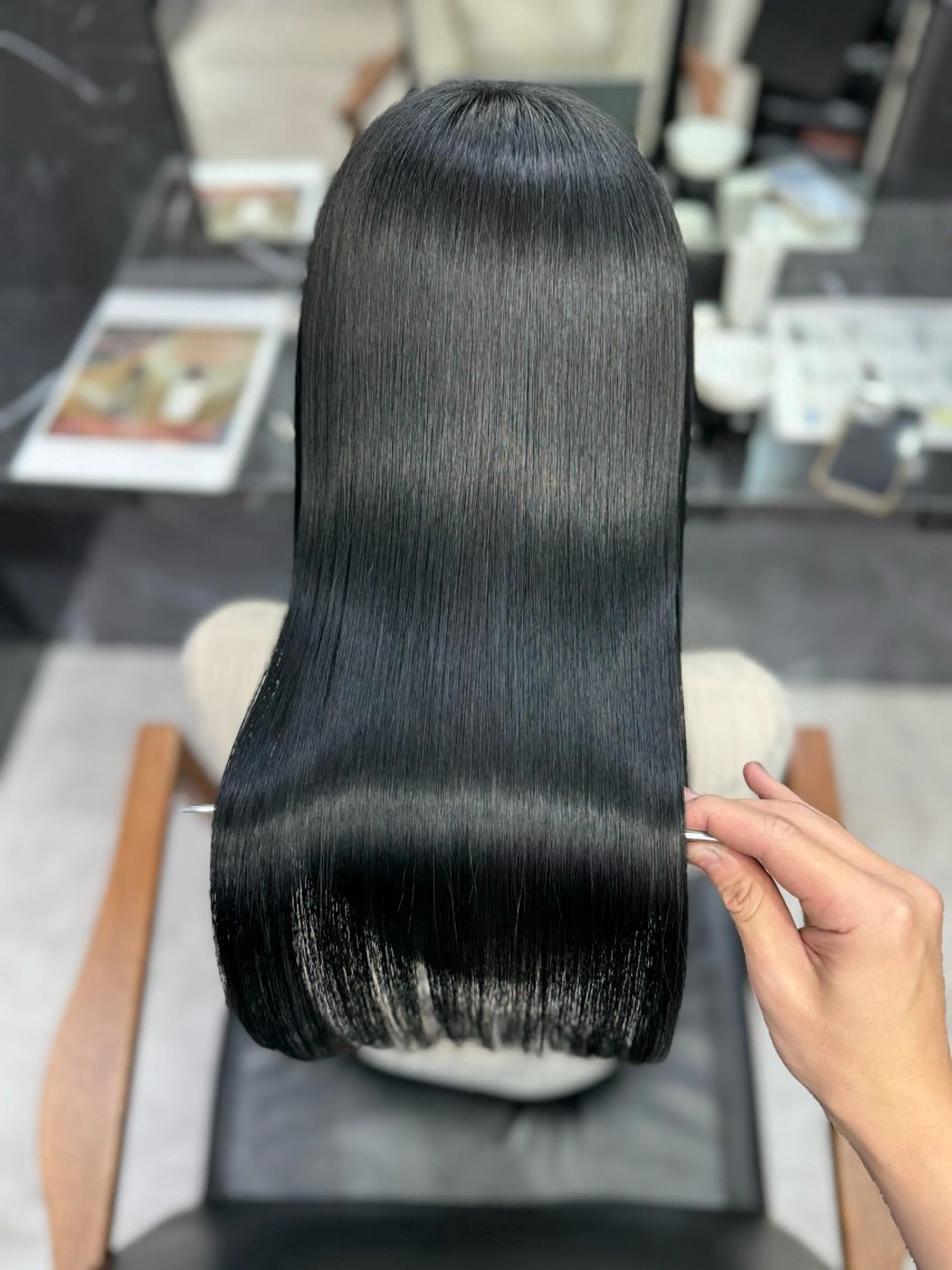 ロング ヘアカラー トリートメント JIN|乾かしただけ 美髪矯正本格髪質改善のヘアスタイル