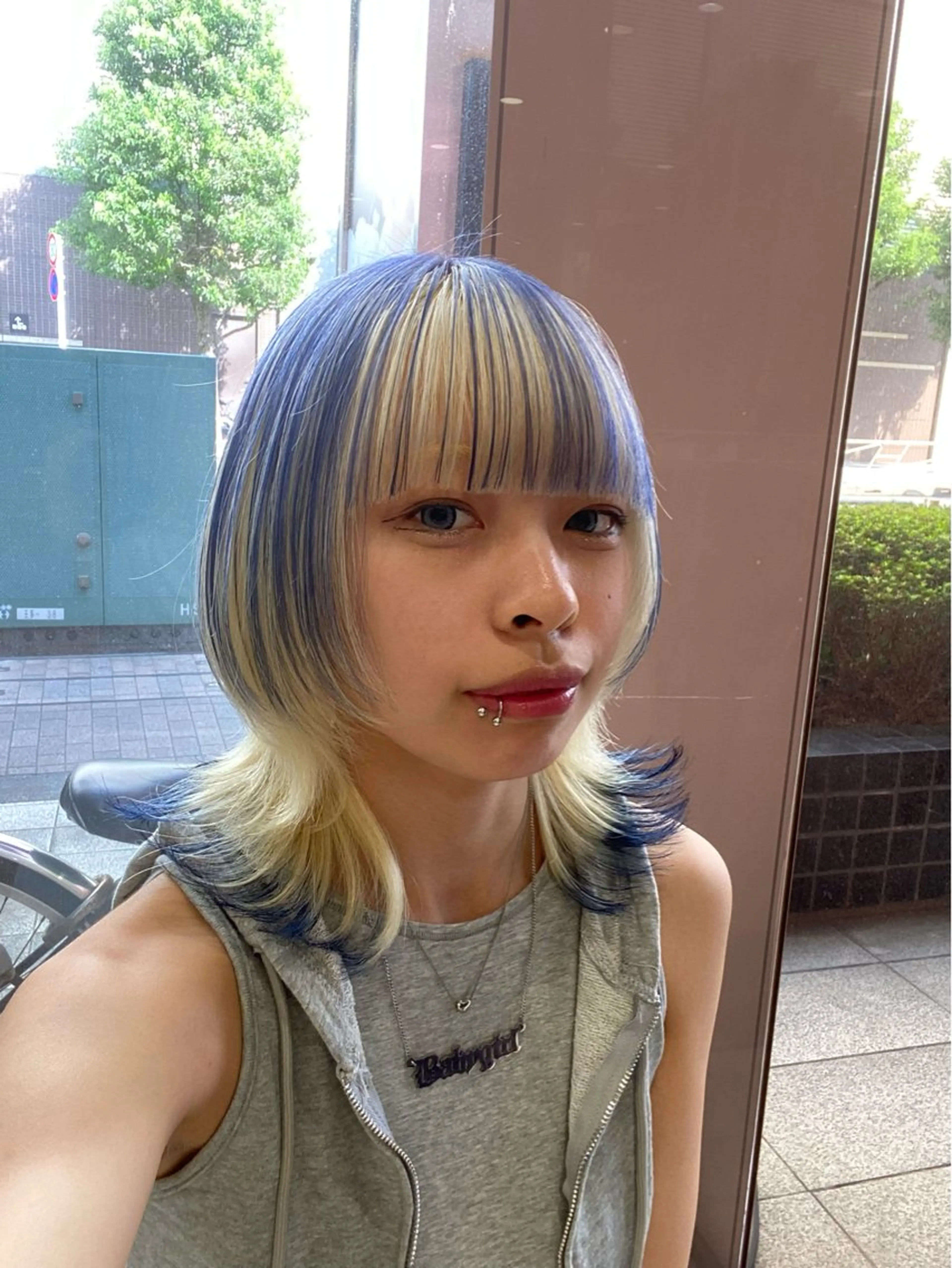 カラー ブロンド デザインカラー 木村 ハルカのヘアスタイル