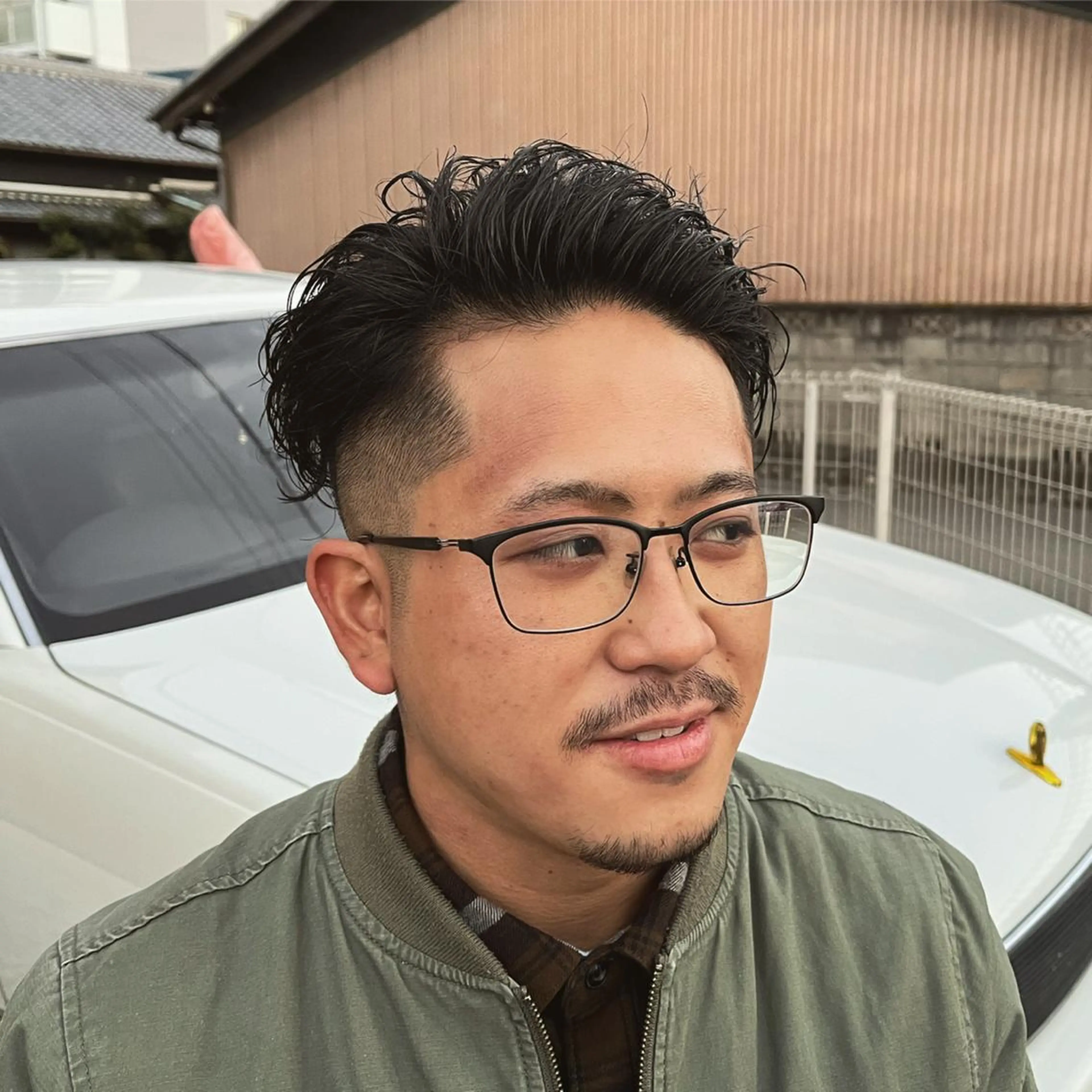 ショート パーマ メンズ フェードカット 立川/メンズパーマ 厚進太郎のヘアスタイル